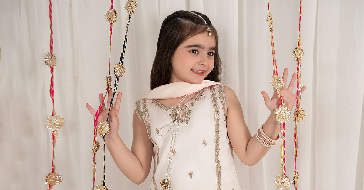 3 Piece Embroidered Cotton Satin Suit