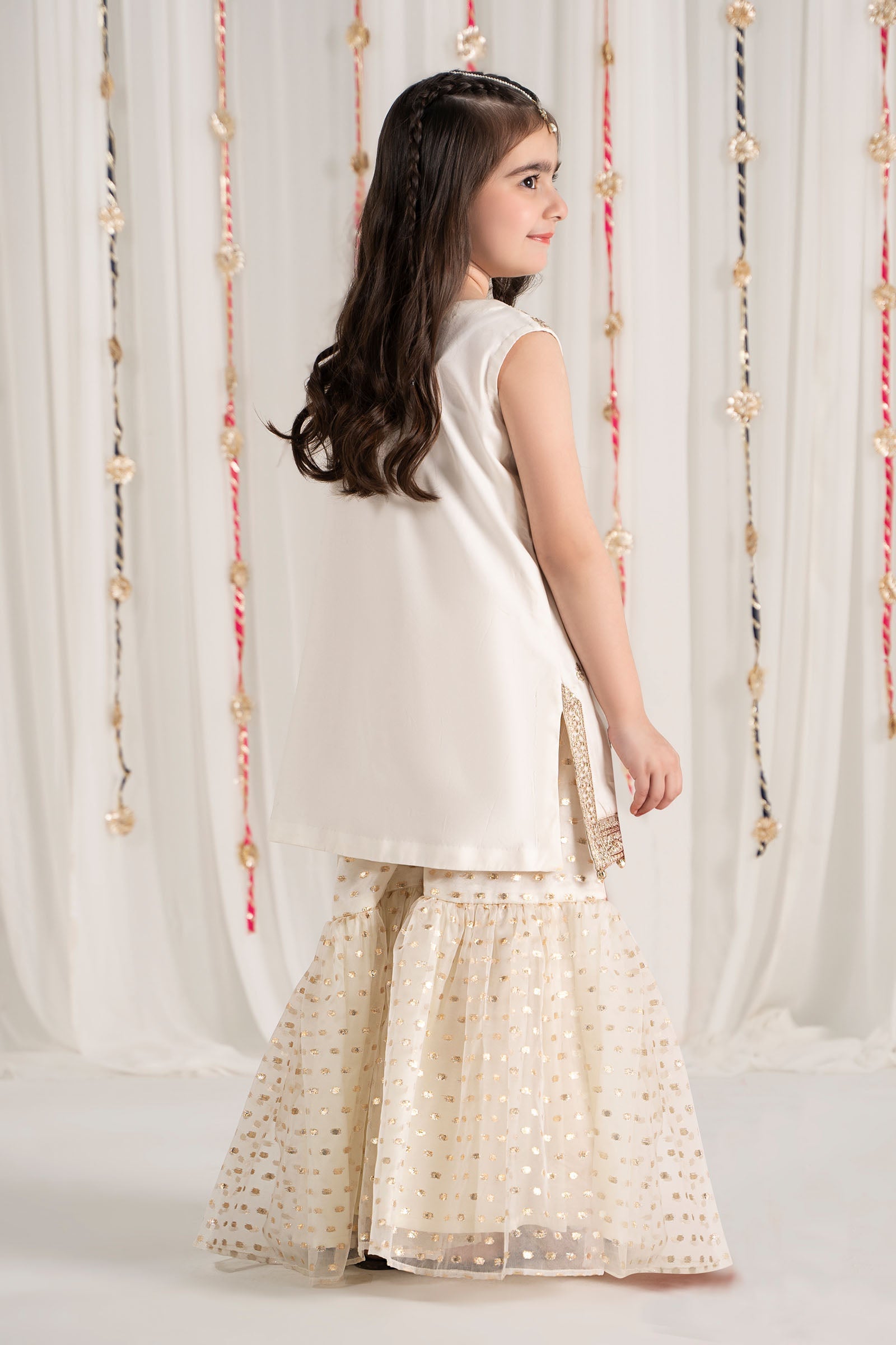 3 Piece Embroidered Cotton Satin Suit