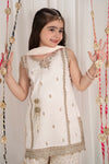 3 Piece Embroidered Cotton Satin Suit