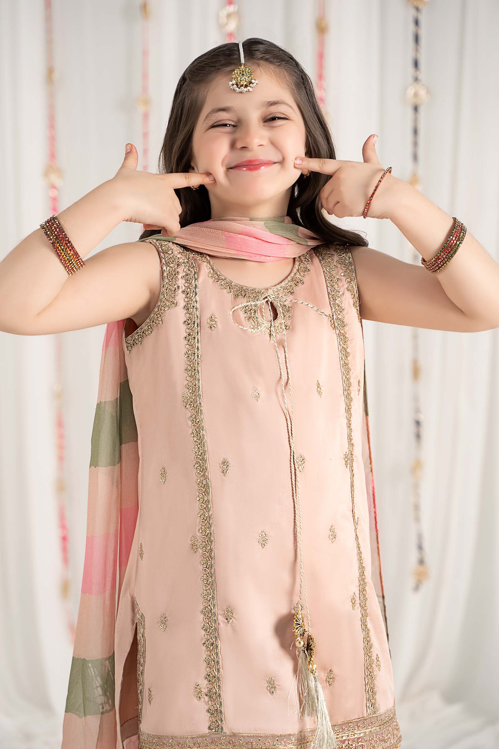 3 Piece Embroidered Cotton Satin Suit