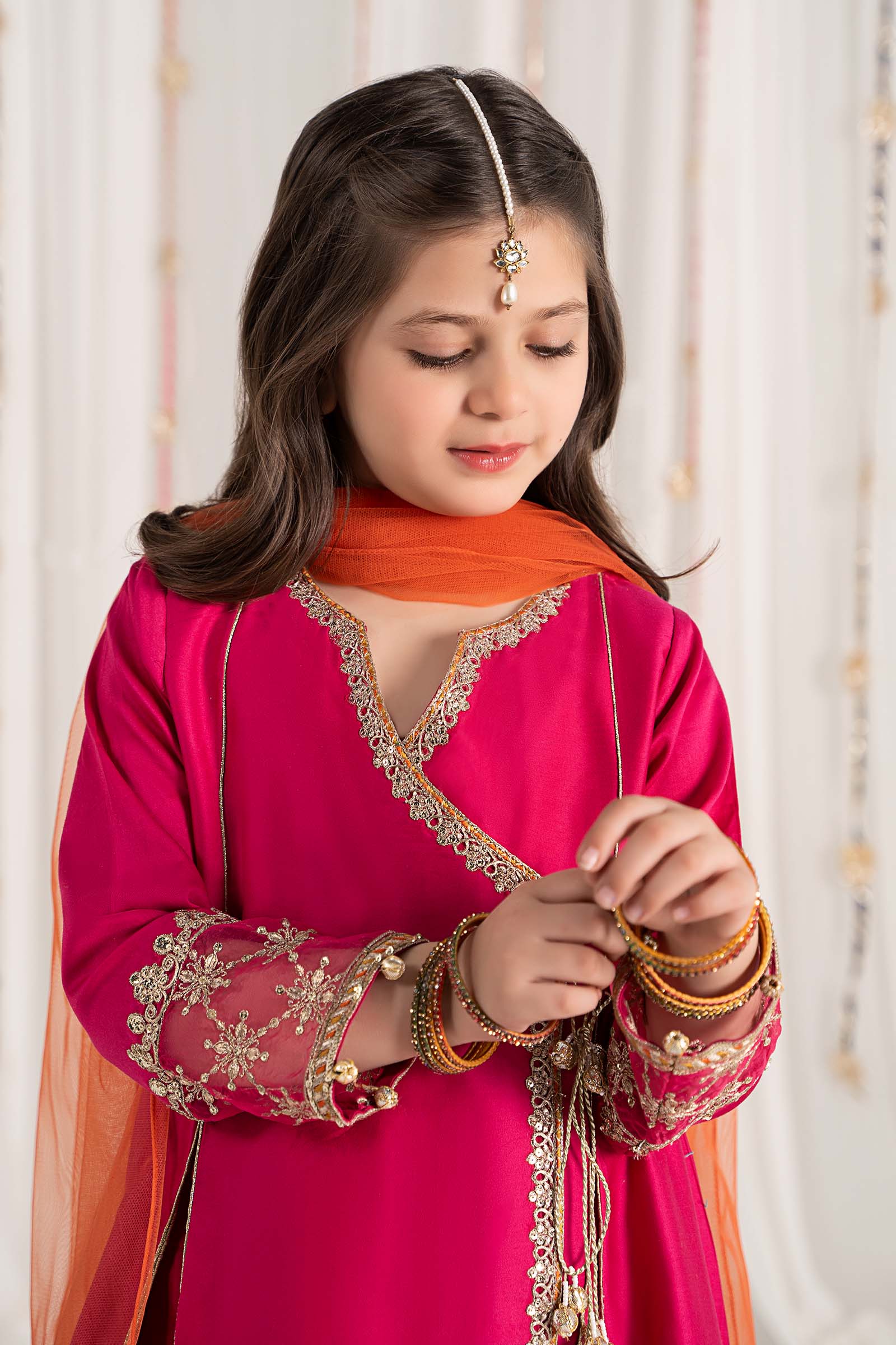 3 Piece Embroidered Cotton Satin Suit