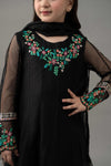 3 Piece Embroidered Polyester Net Suit