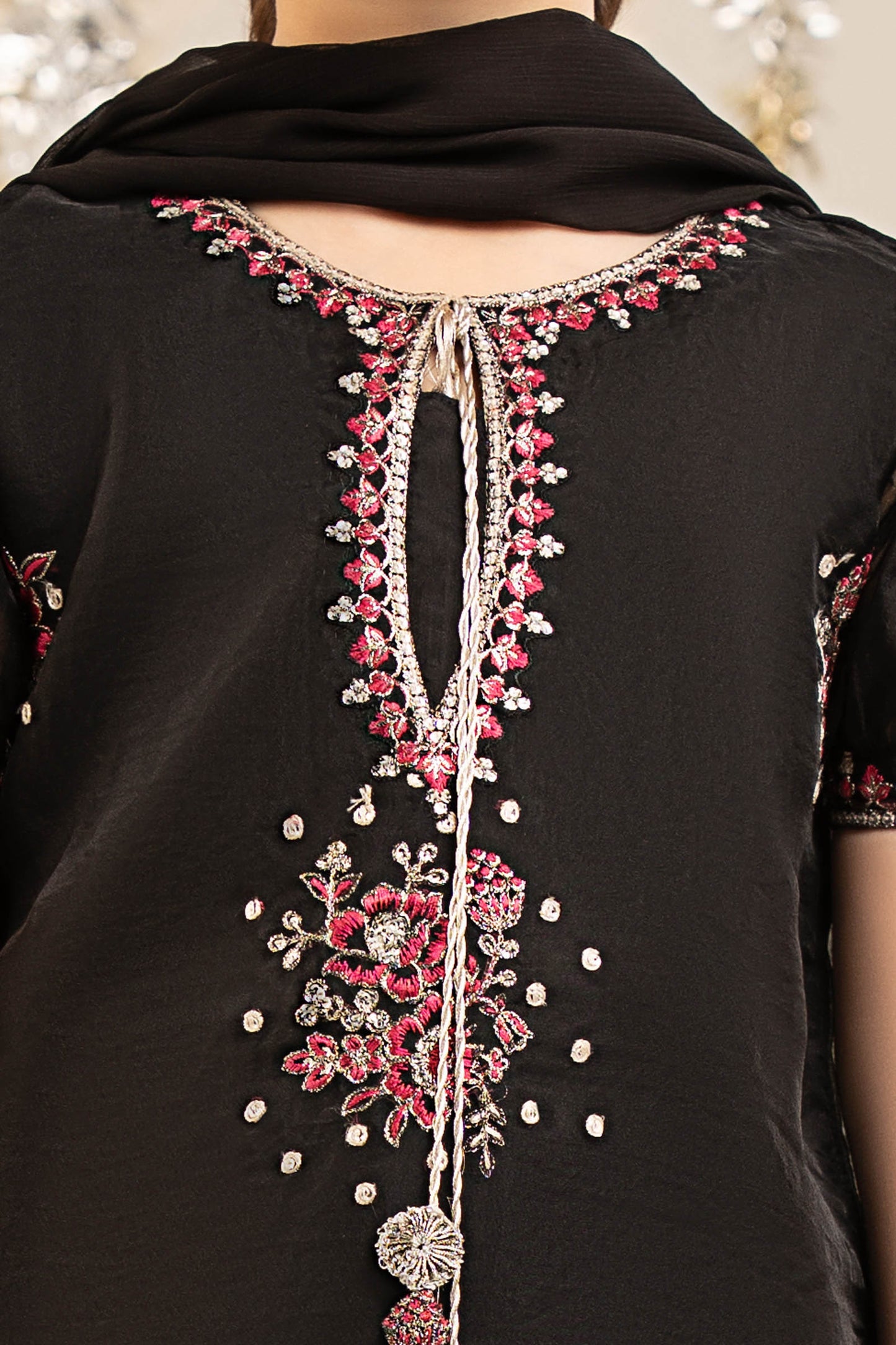 3 Piece Embroidered Organza Suit