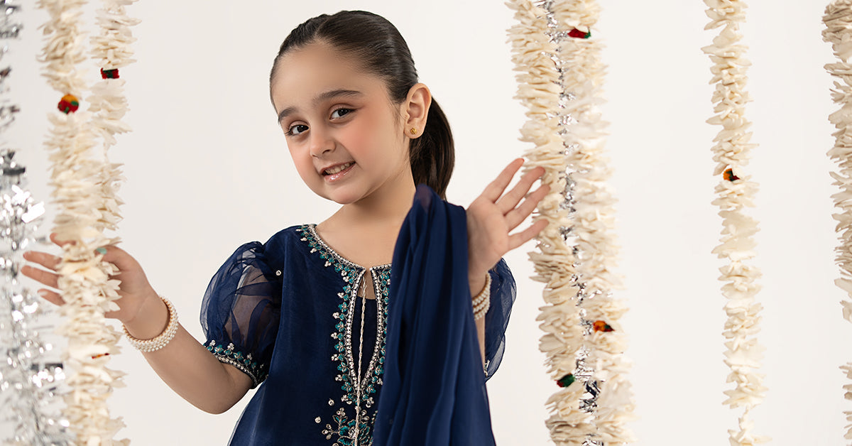 3 Piece Embroidered Organza Suit