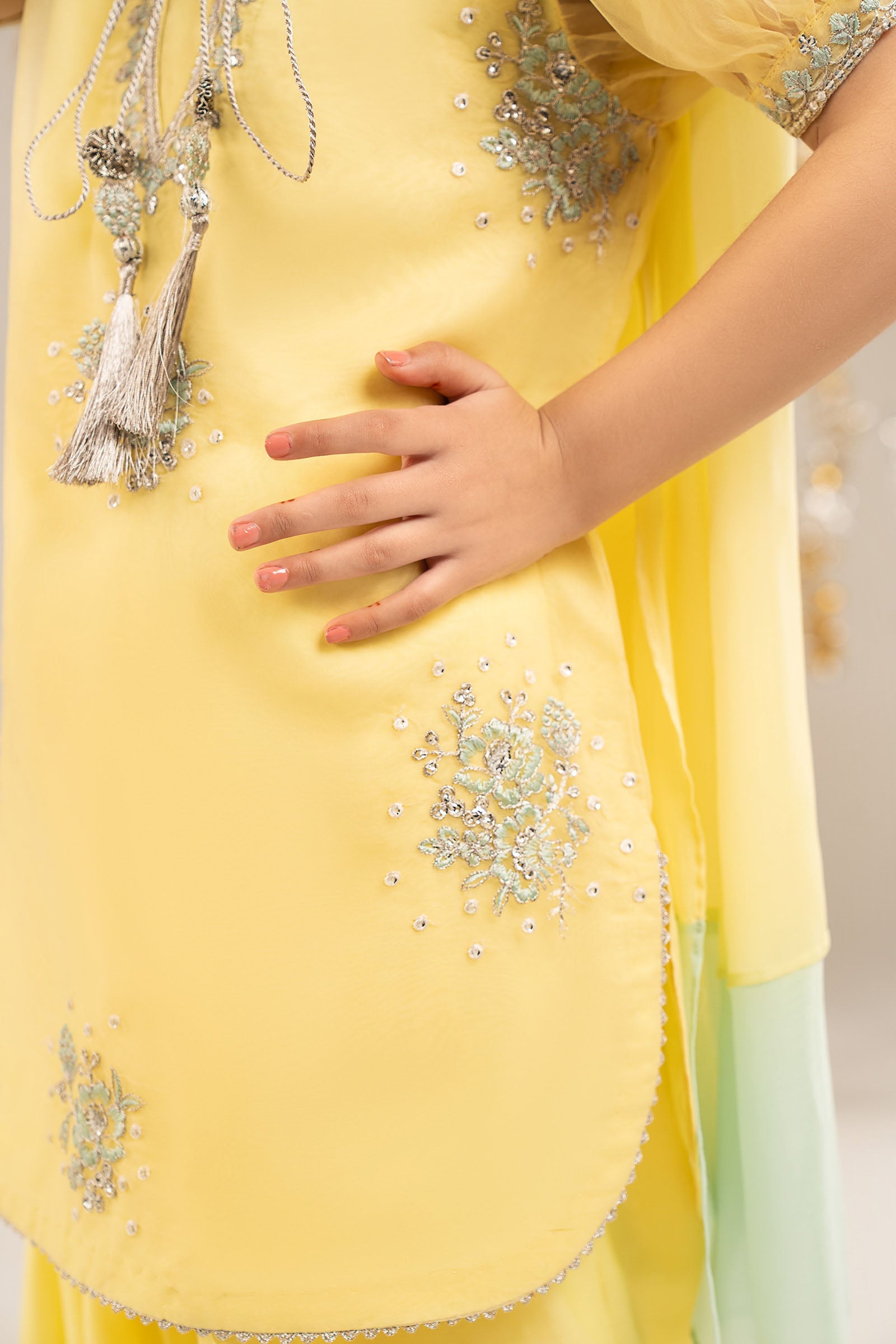 3 Piece Embroidered Organza Suit