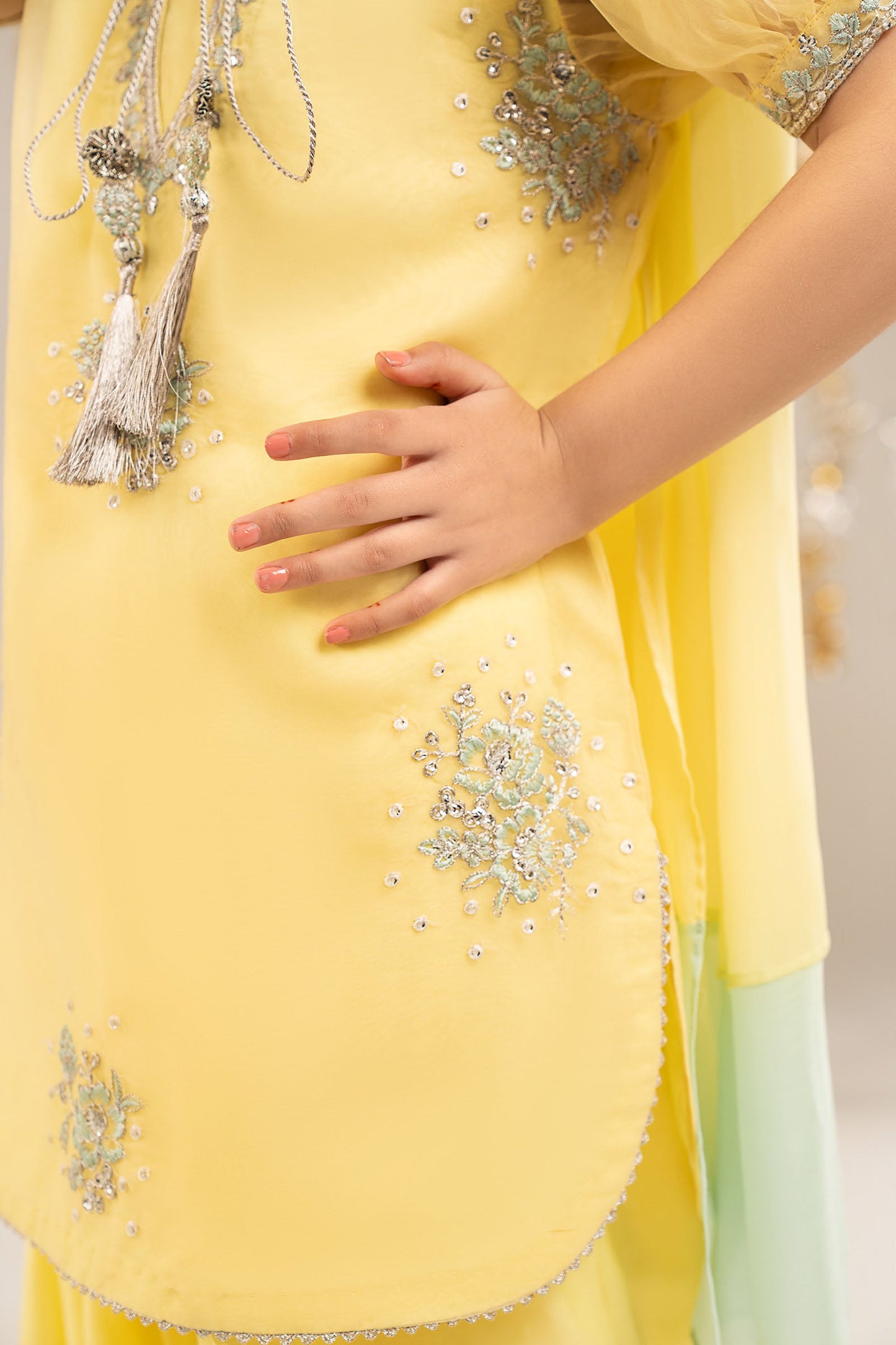 3 Piece Embroidered Organza Suit