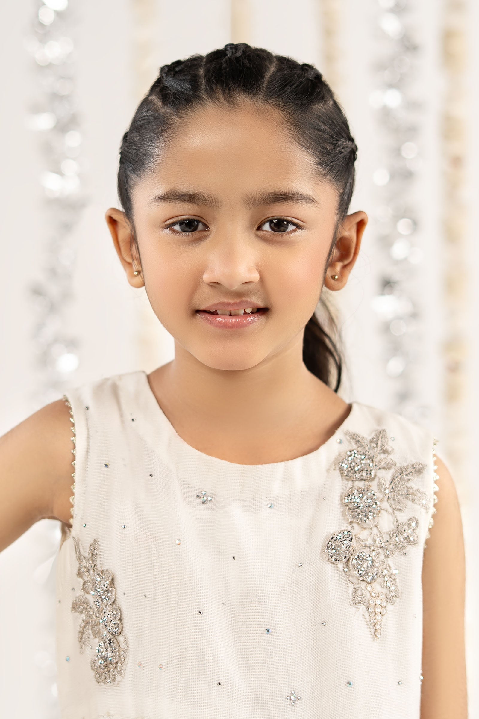 2 Piece Embroidered Cotton Net Suit