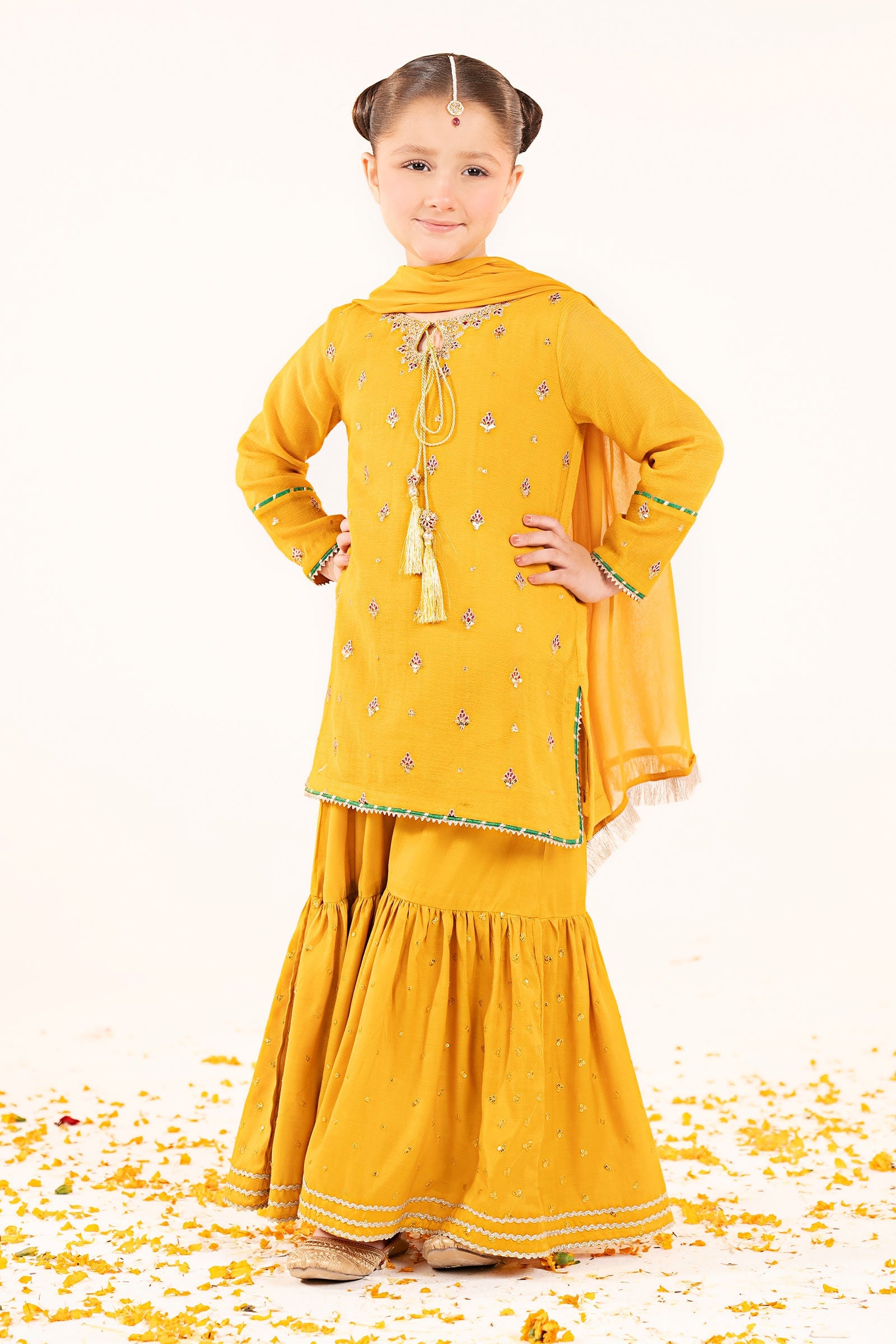 3 Piece Embroidered Cotton Net Suit