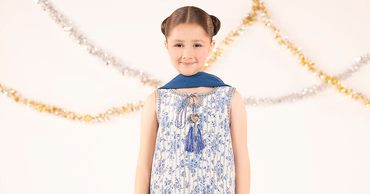 3 Piece Embroidered Raw Silk Suit