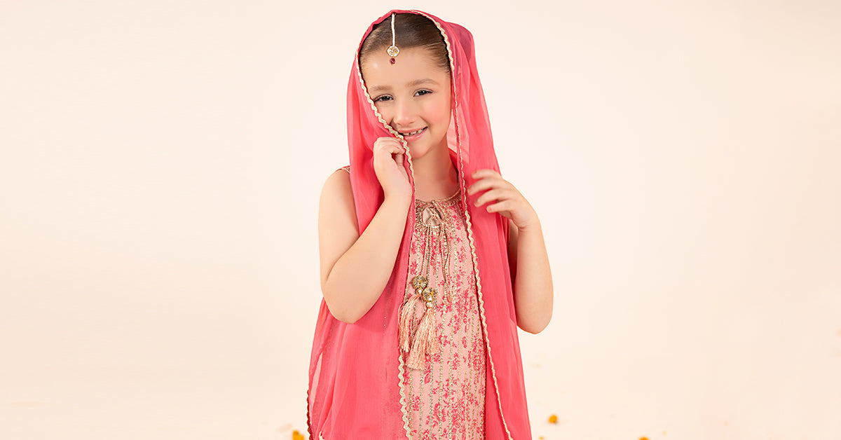 3 Piece Embroidered Raw Silk Suit