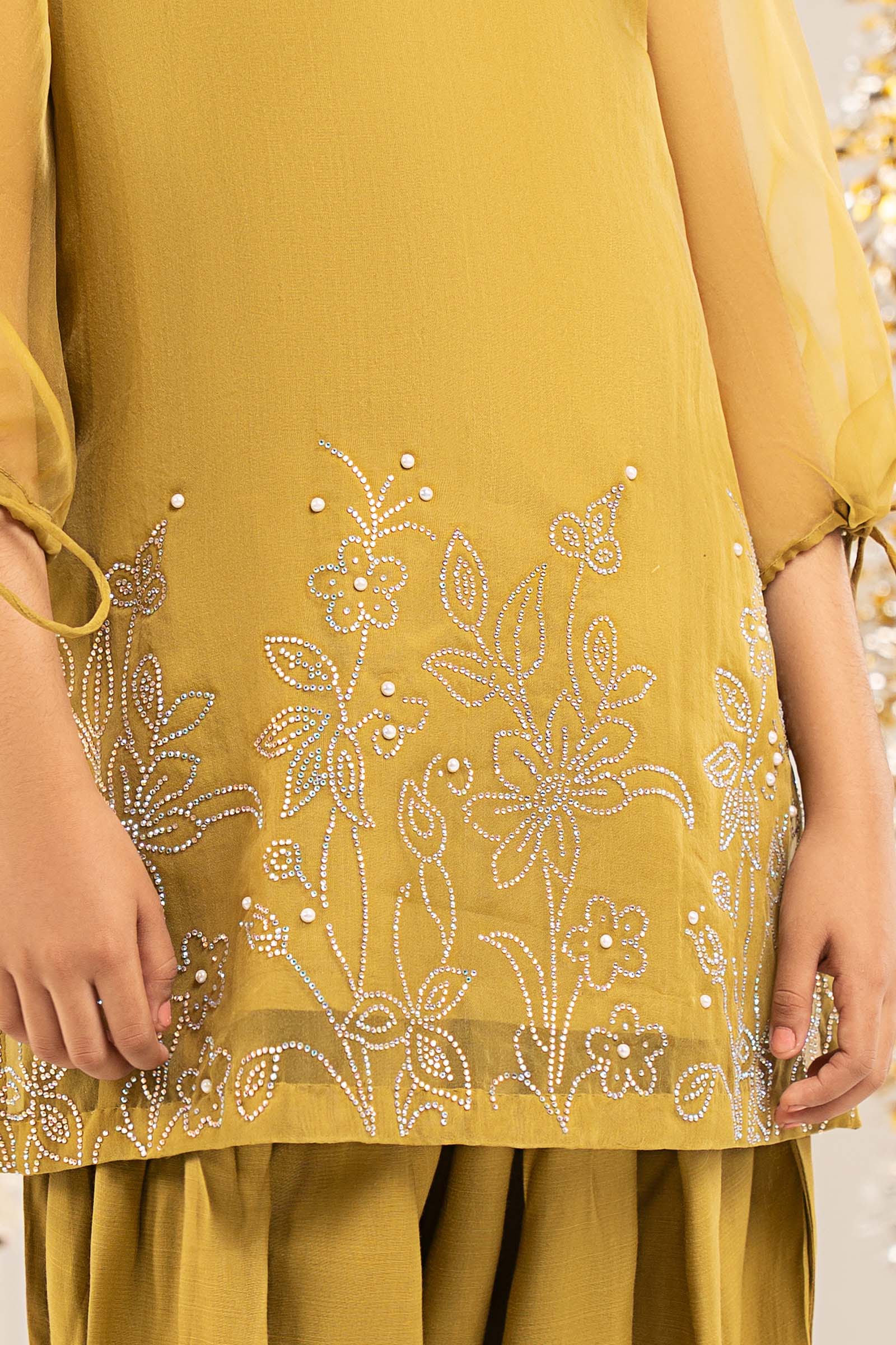 2 Piece Embellished Organza Suit