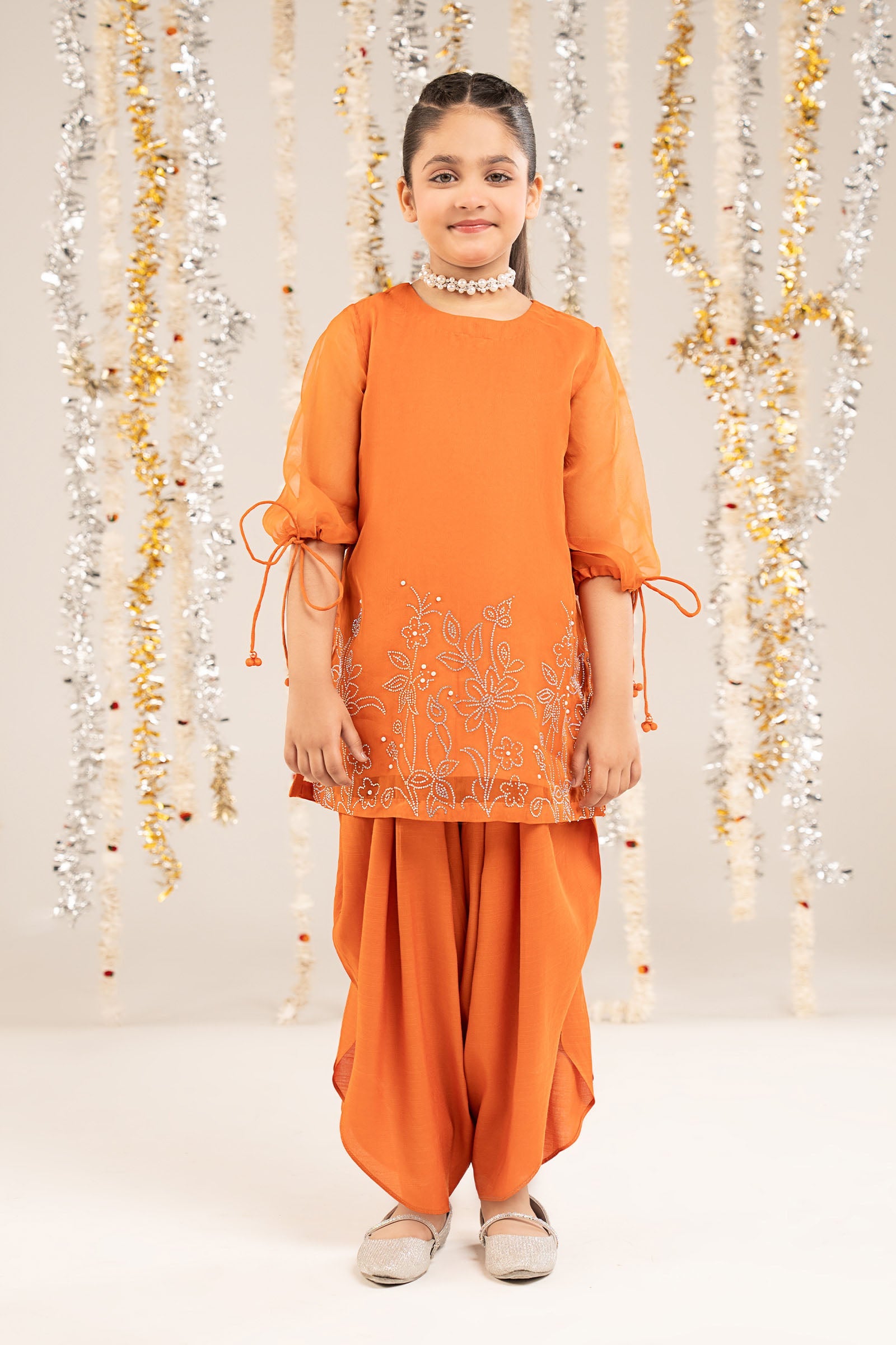 2 Piece Embellished Organza Suit