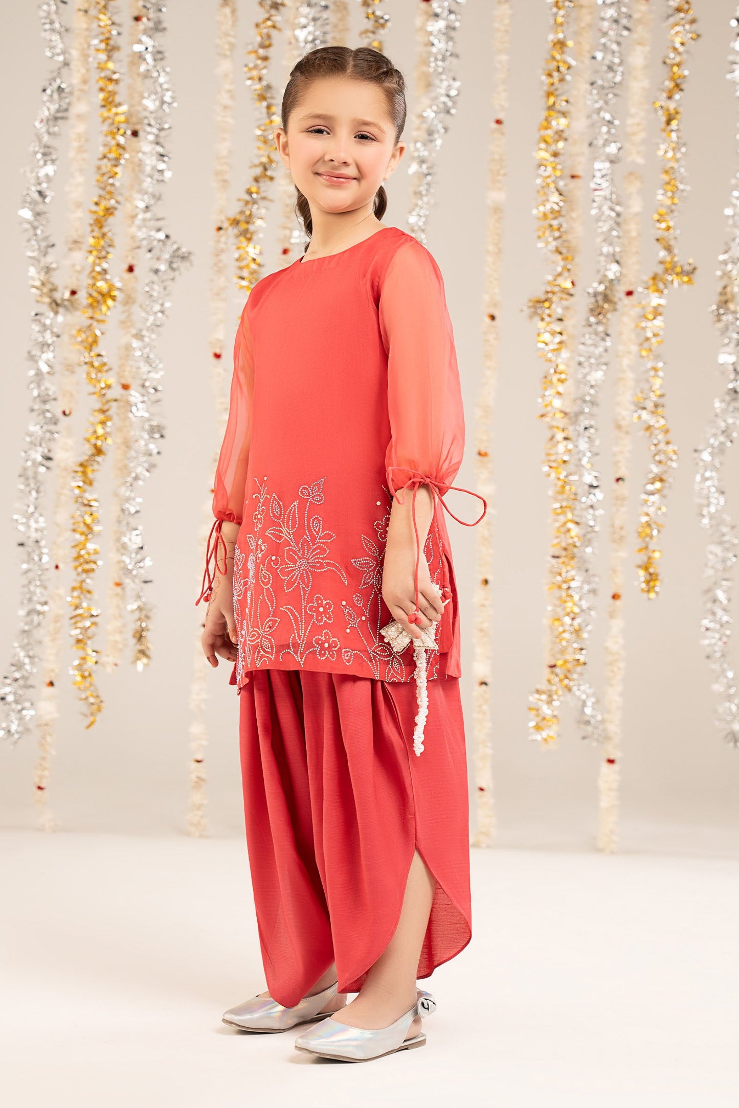 2 Piece Embellished Organza Suit