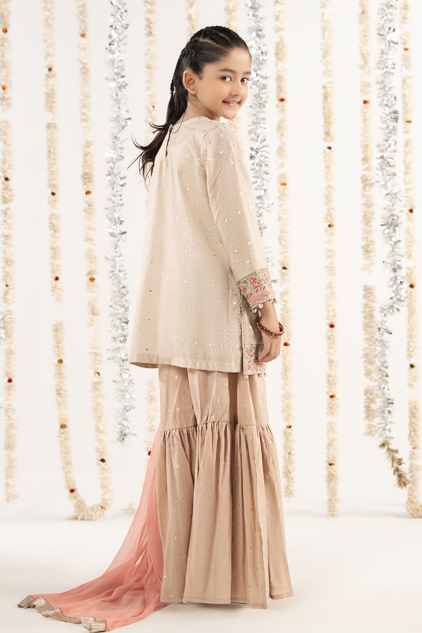 3 Piece Embroidered Lurex Jacquard Suit