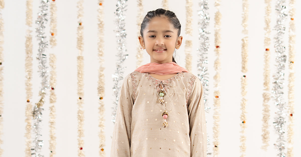 3 Piece Embroidered Lurex Jacquard Suit