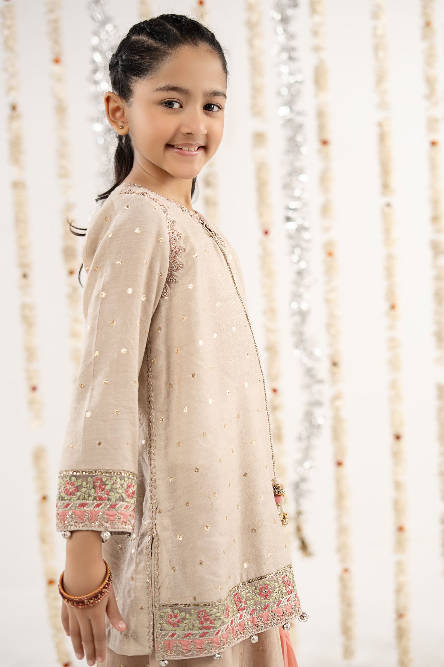 3 Piece Embroidered Lurex Jacquard Suit