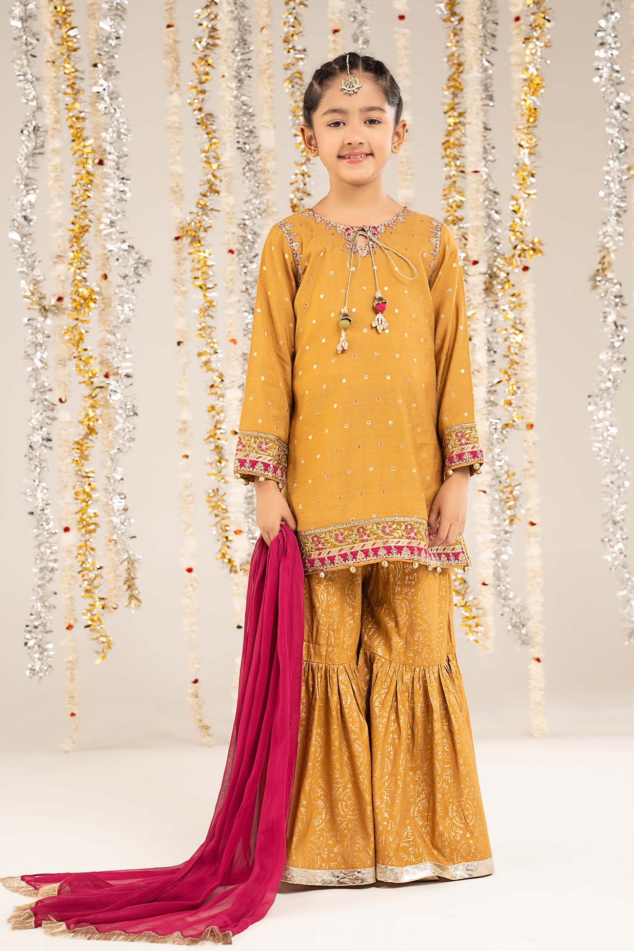 3 Piece Embroidered Lurex Jacquard Suit