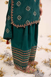 3 Piece Embroidered Raw Silk Suit