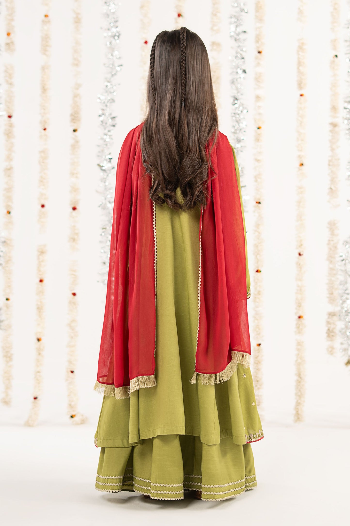 3 Piece Embroidered Raw Silk Suit