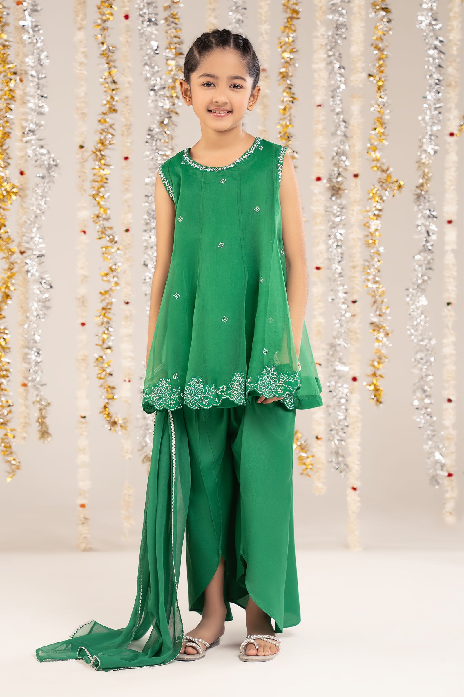 3 Piece Embellished Organza Suit