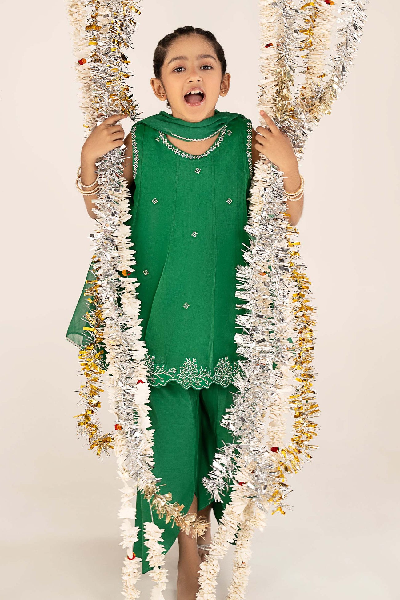 3 Piece Embellished Organza Suit