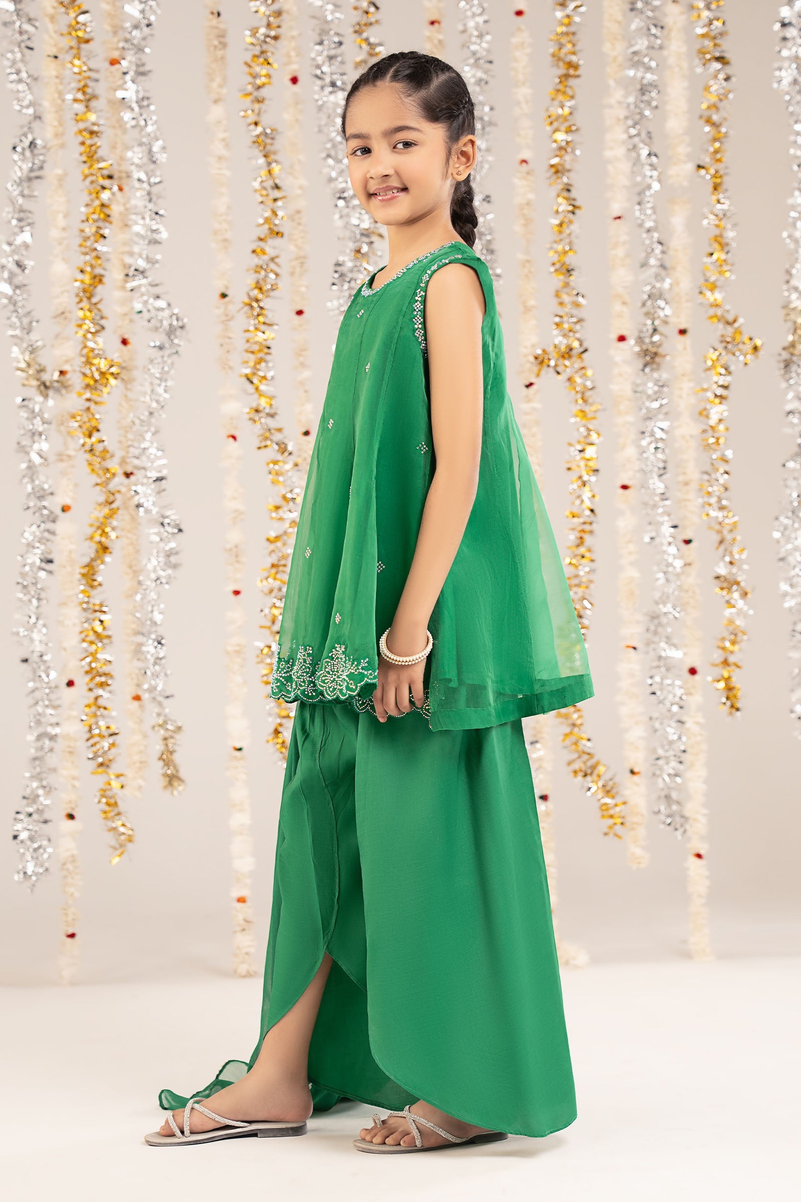3 Piece Embellished Organza Suit