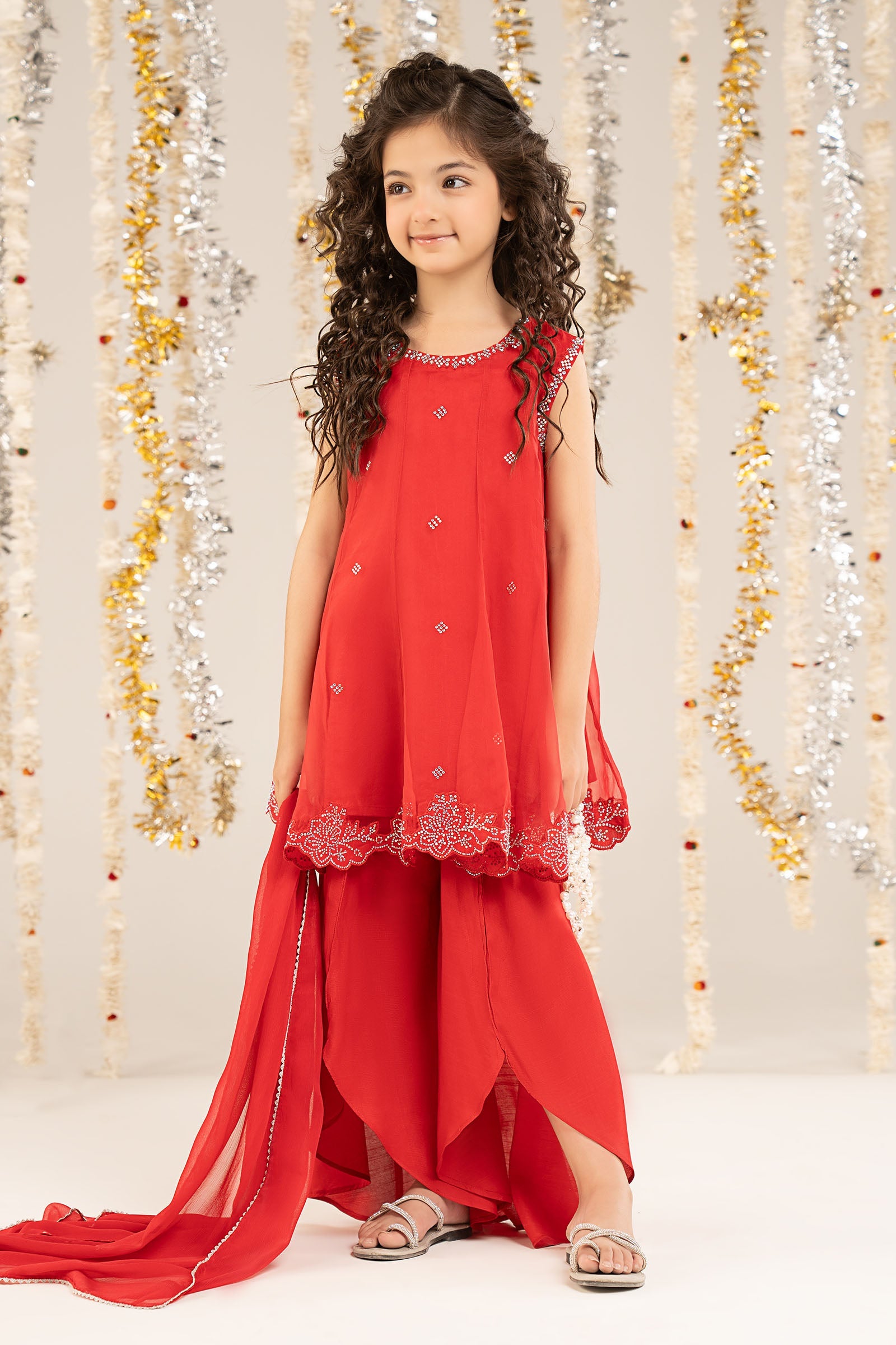 3 Piece Embellished Organza Suit