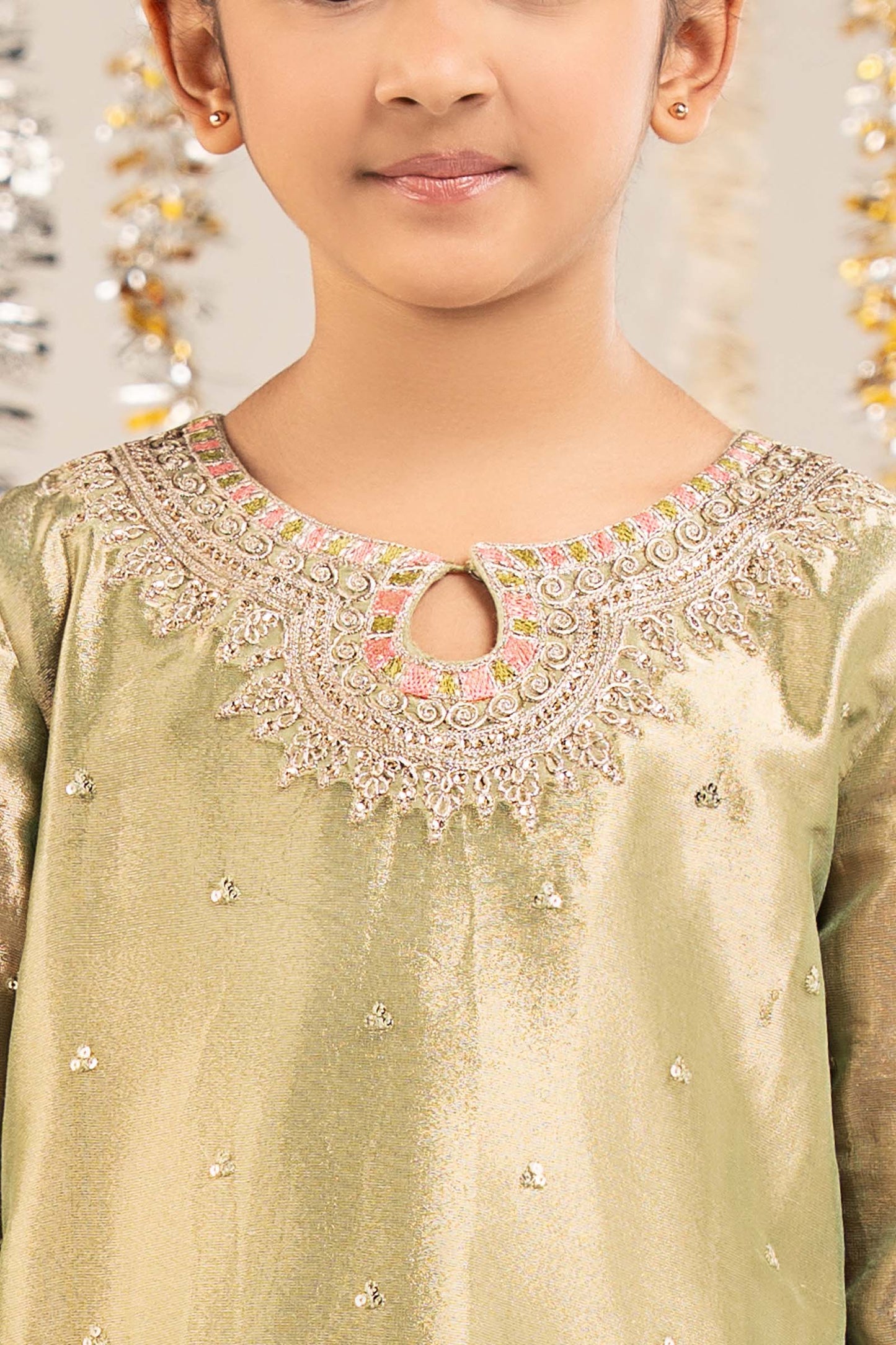 3 Piece Embroidered Tissue Suit