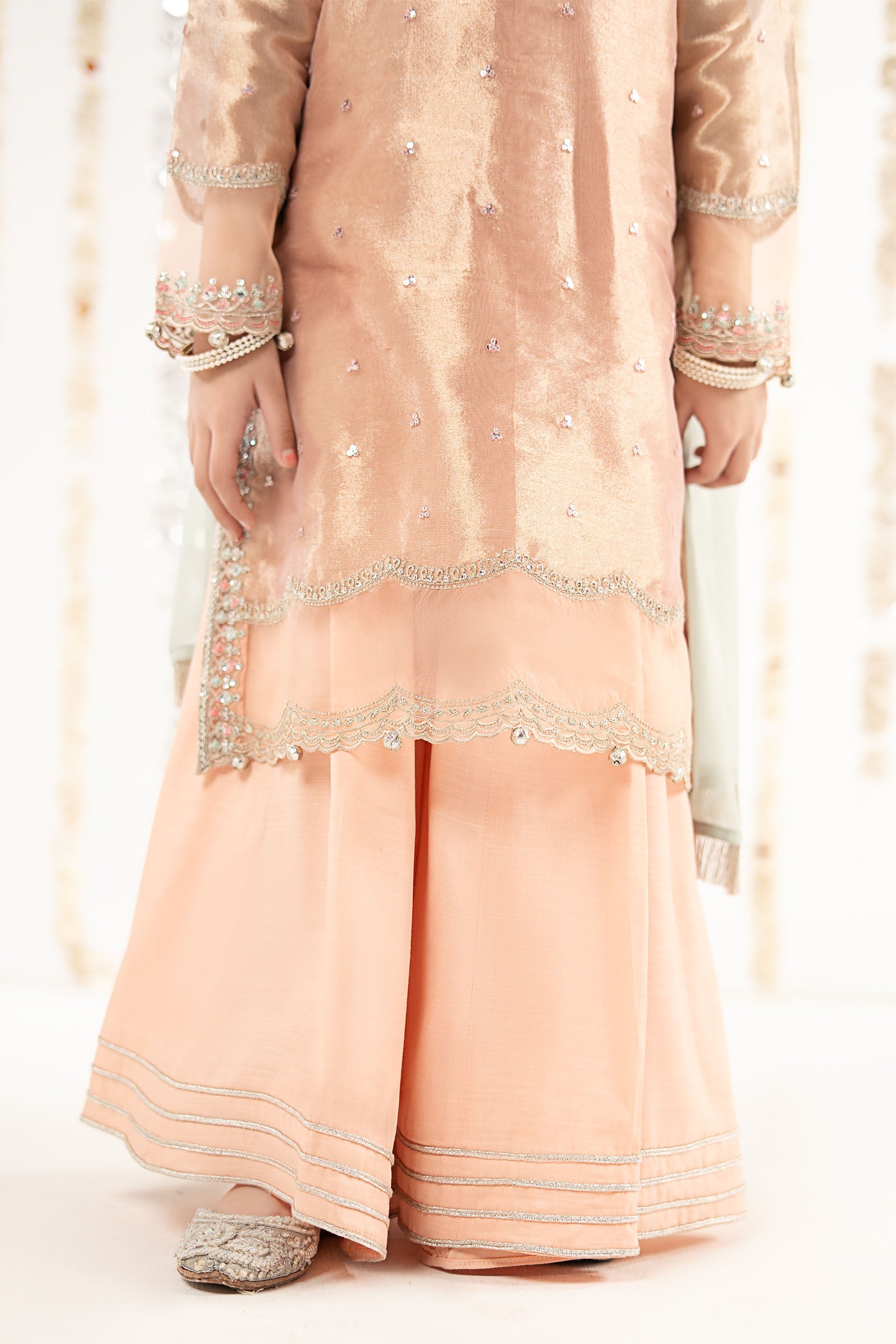 3 Piece Embroidered Tissue Suit