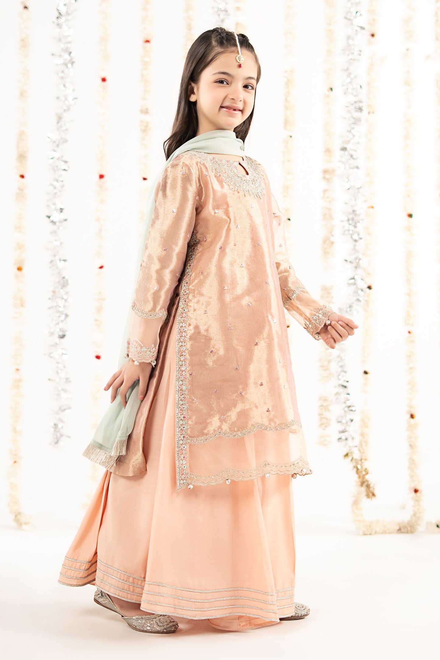 3 Piece Embroidered Tissue Suit