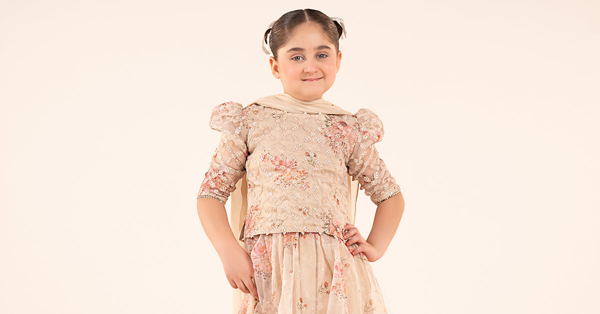 3 Piece Embroidered Organza Suit