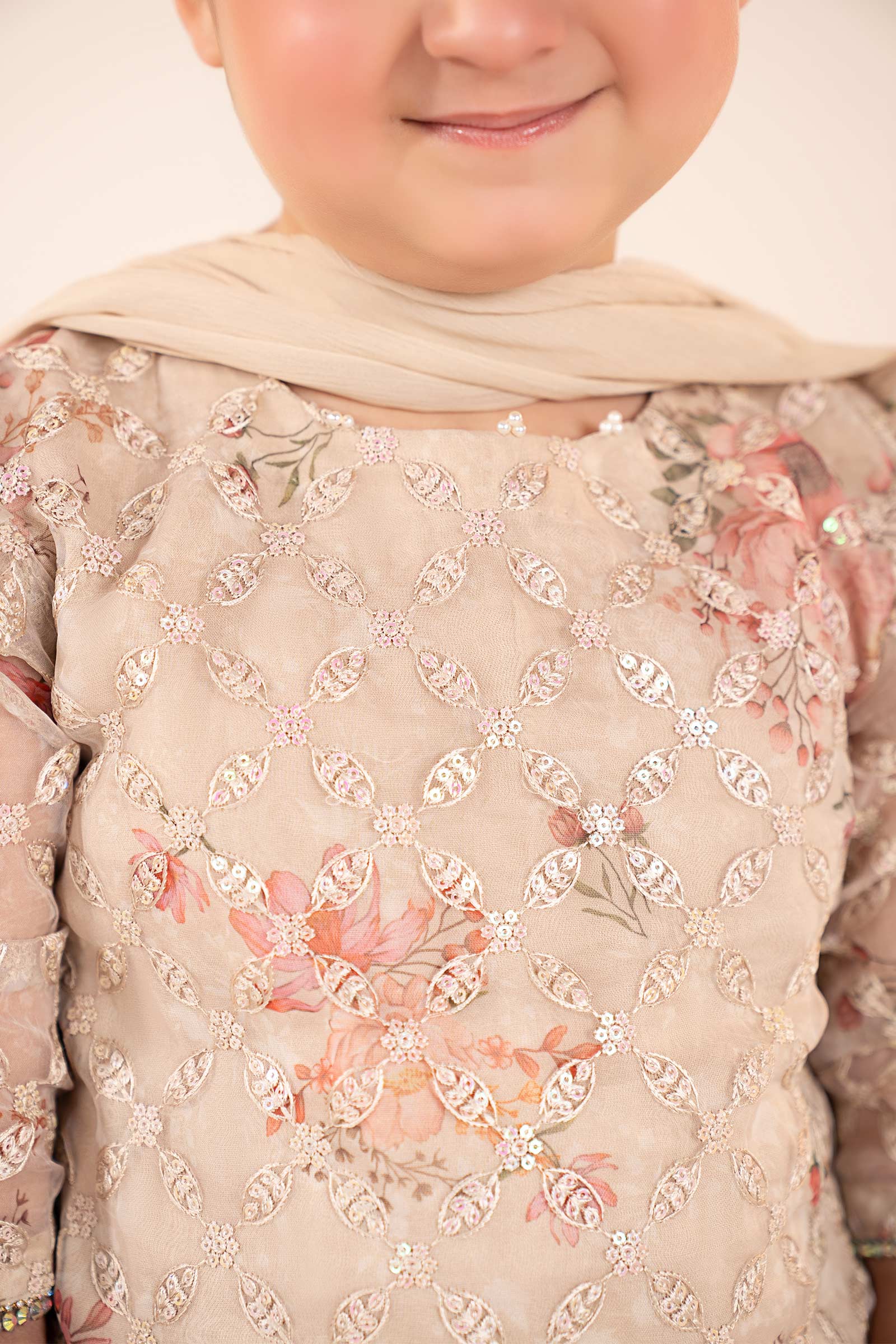 3 Piece Embroidered Organza Suit