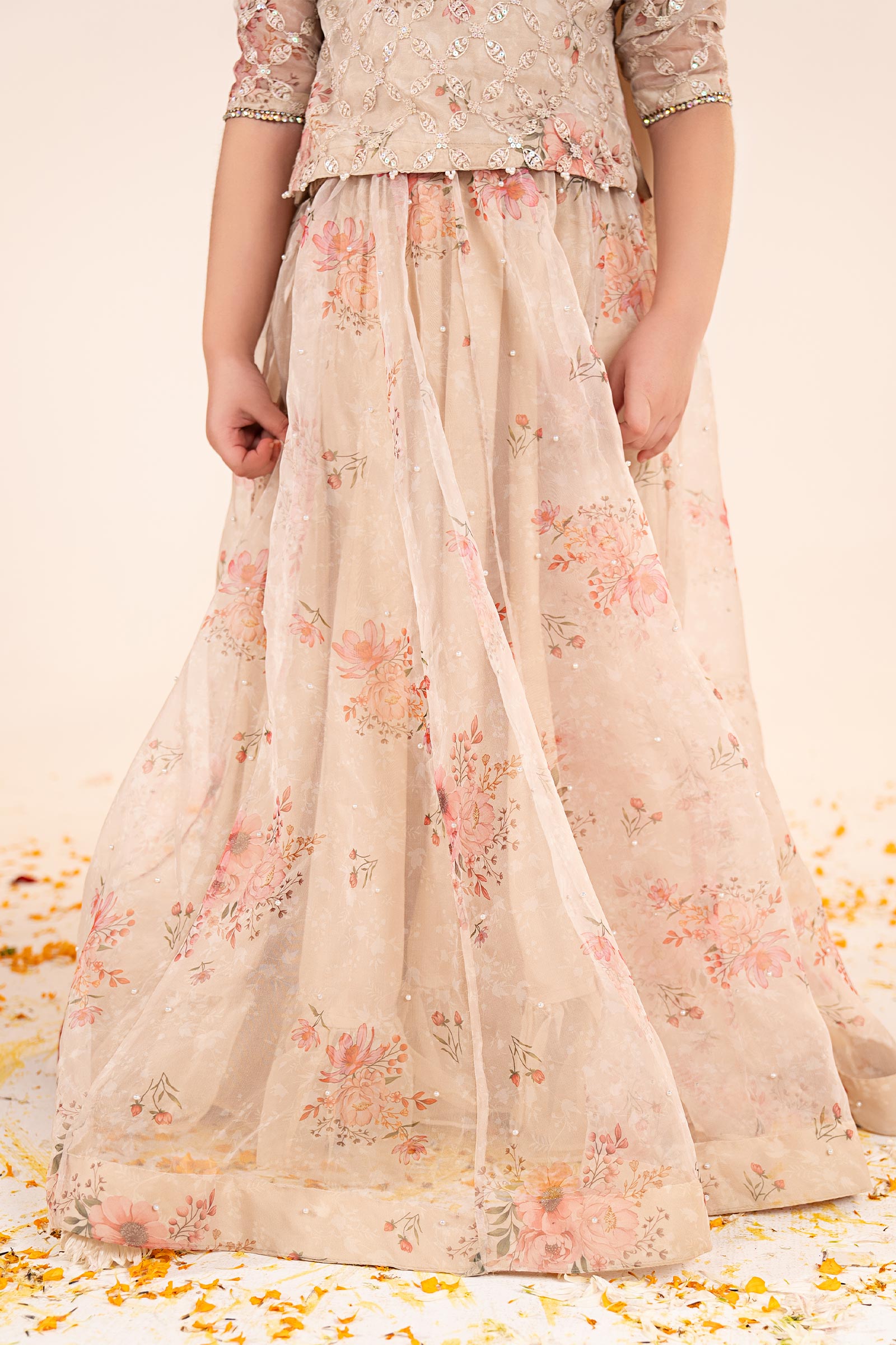 3 Piece Embroidered Organza Suit