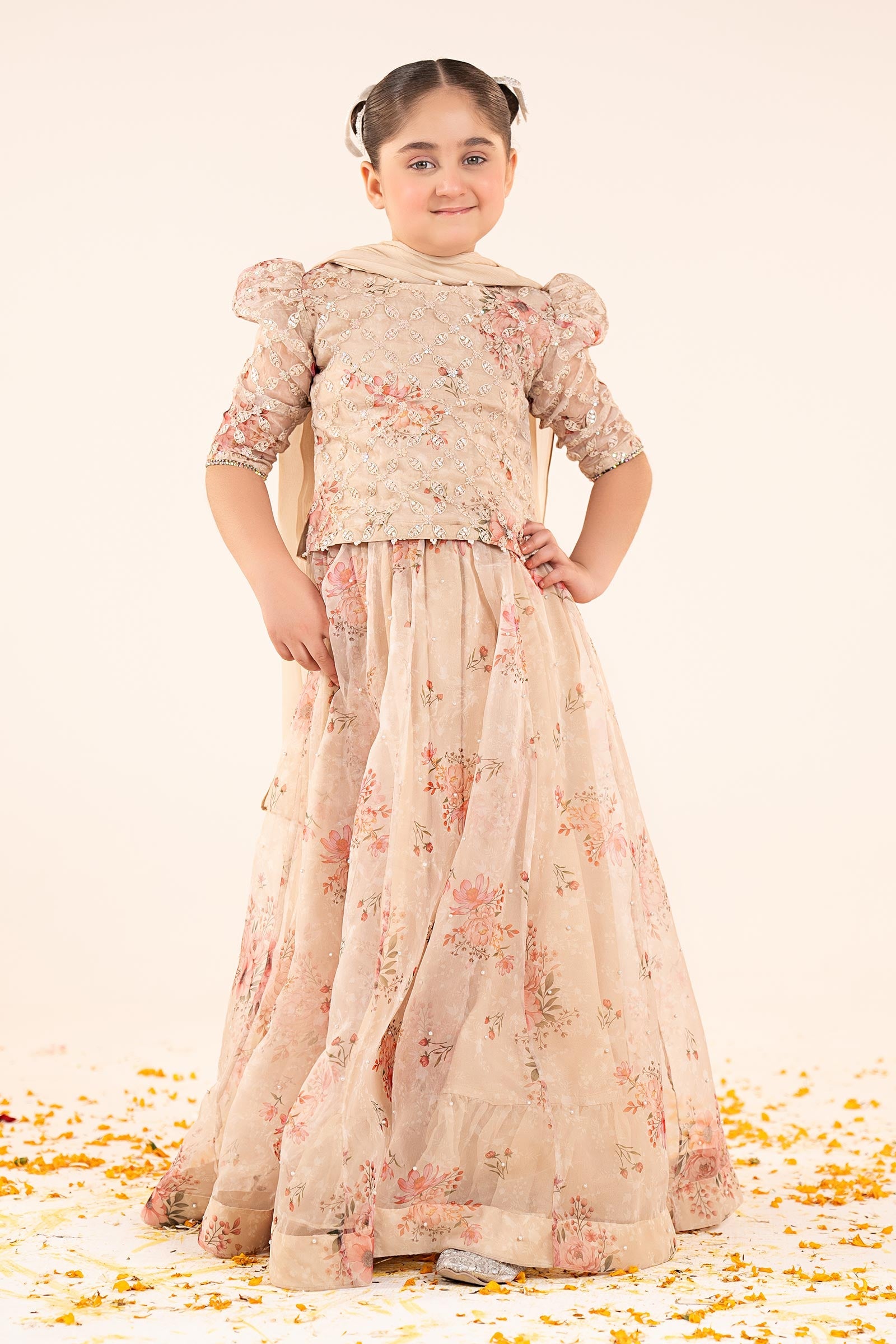 3 Piece Embroidered Organza Suit