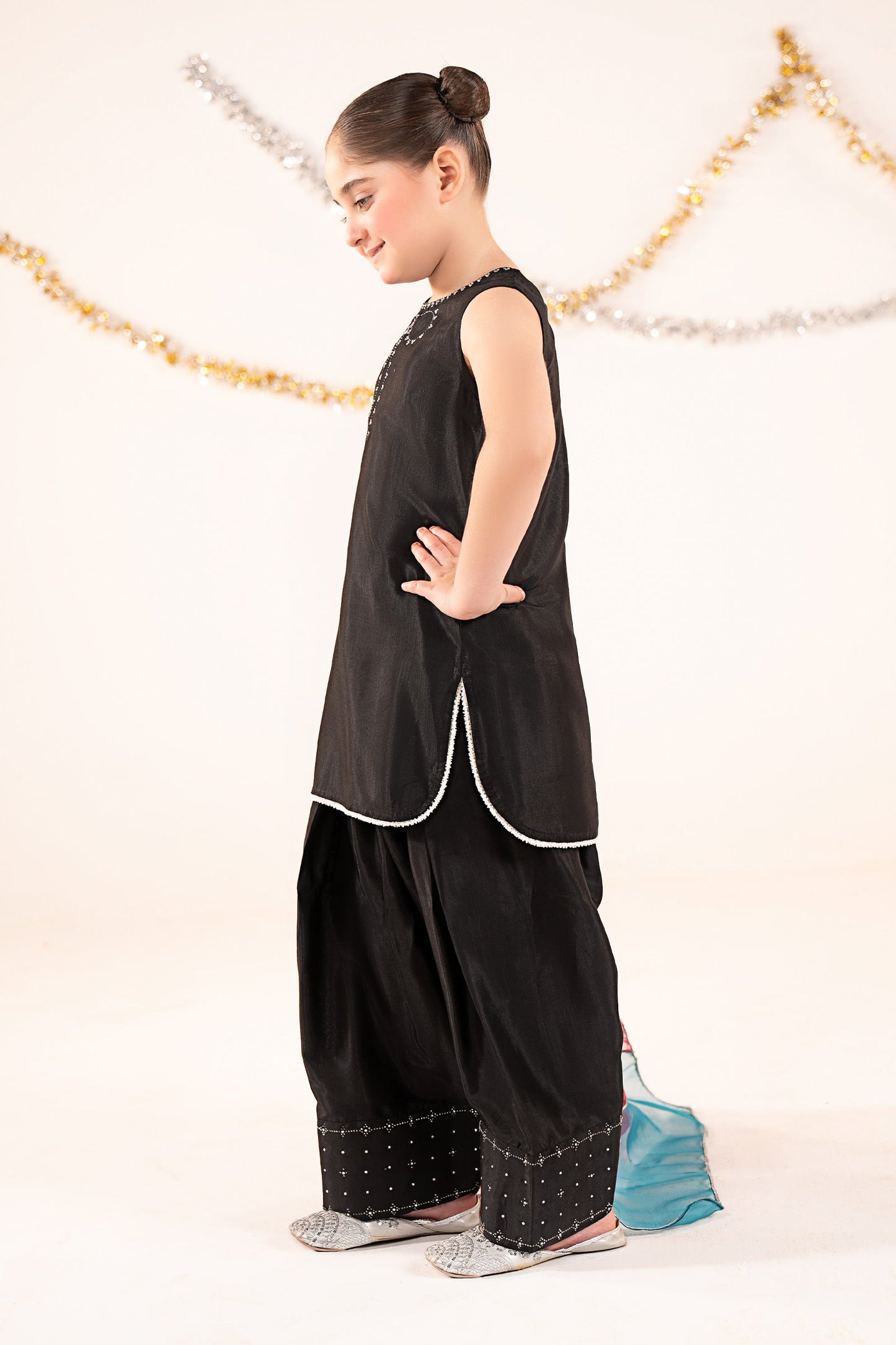 3 Piece Embellished Raw Silk Suit