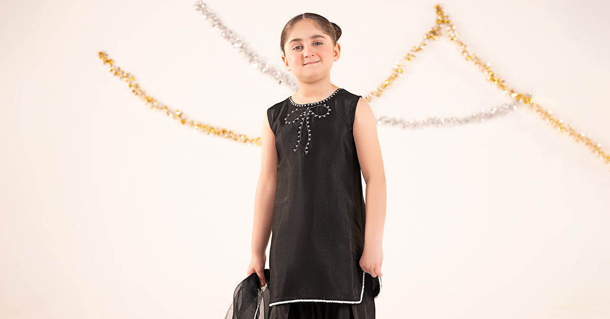 3 Piece Embellished Raw Silk Suit