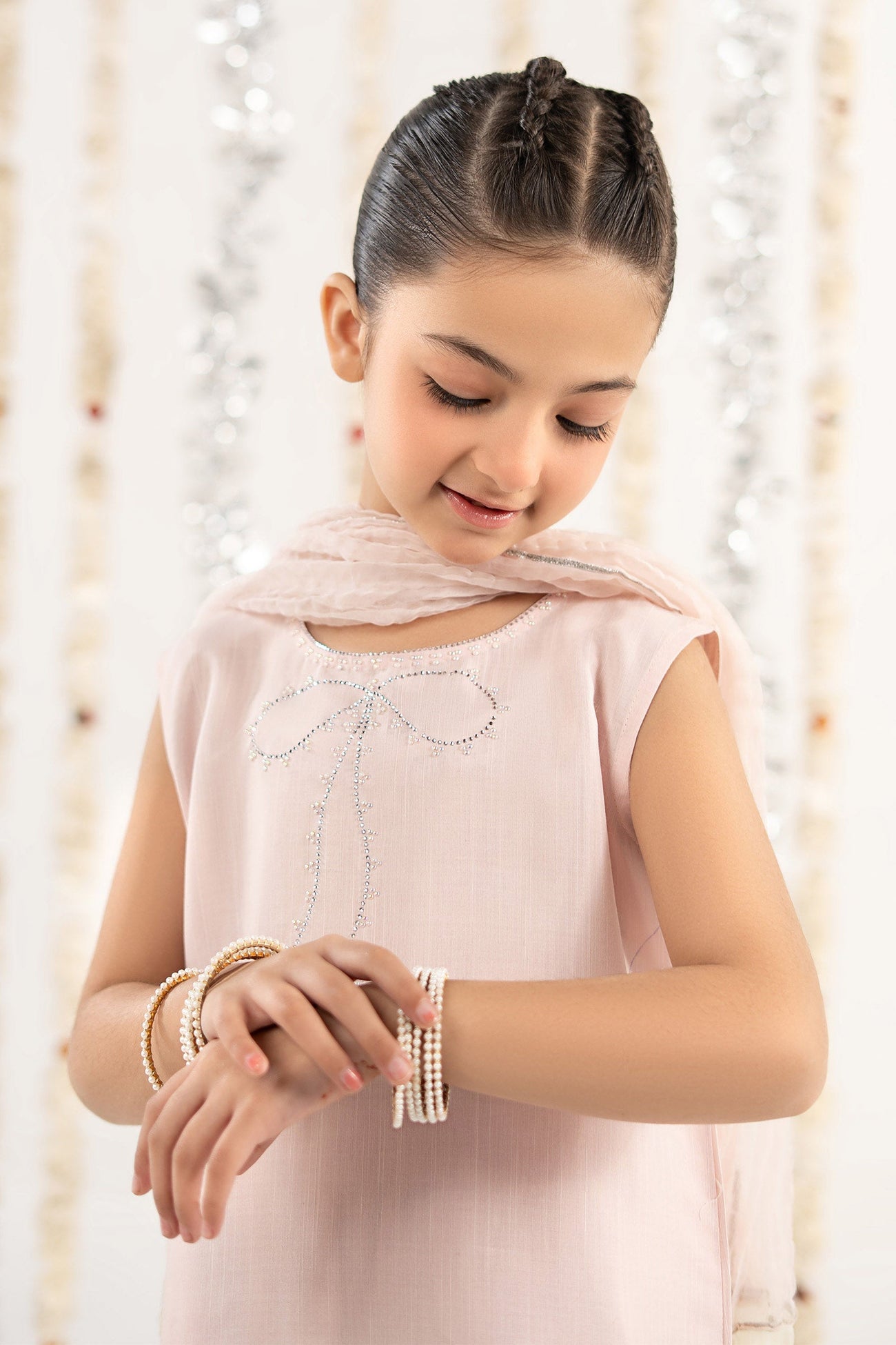 3 Piece Embellished Raw Silk Suit