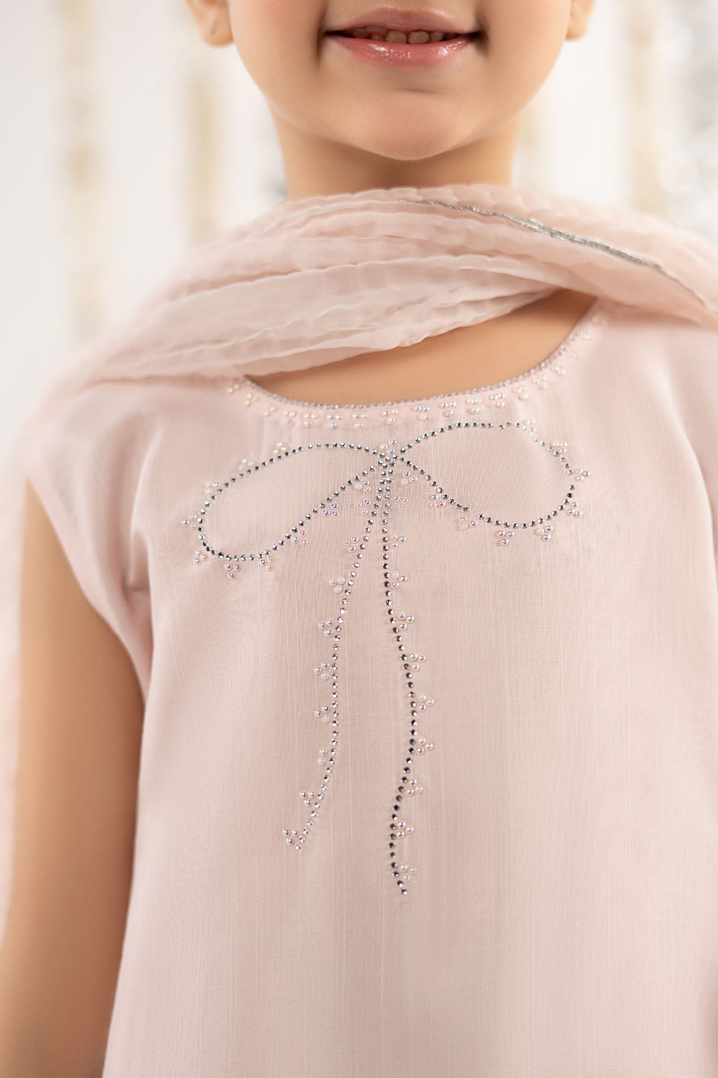 3 Piece Embellished Raw Silk Suit