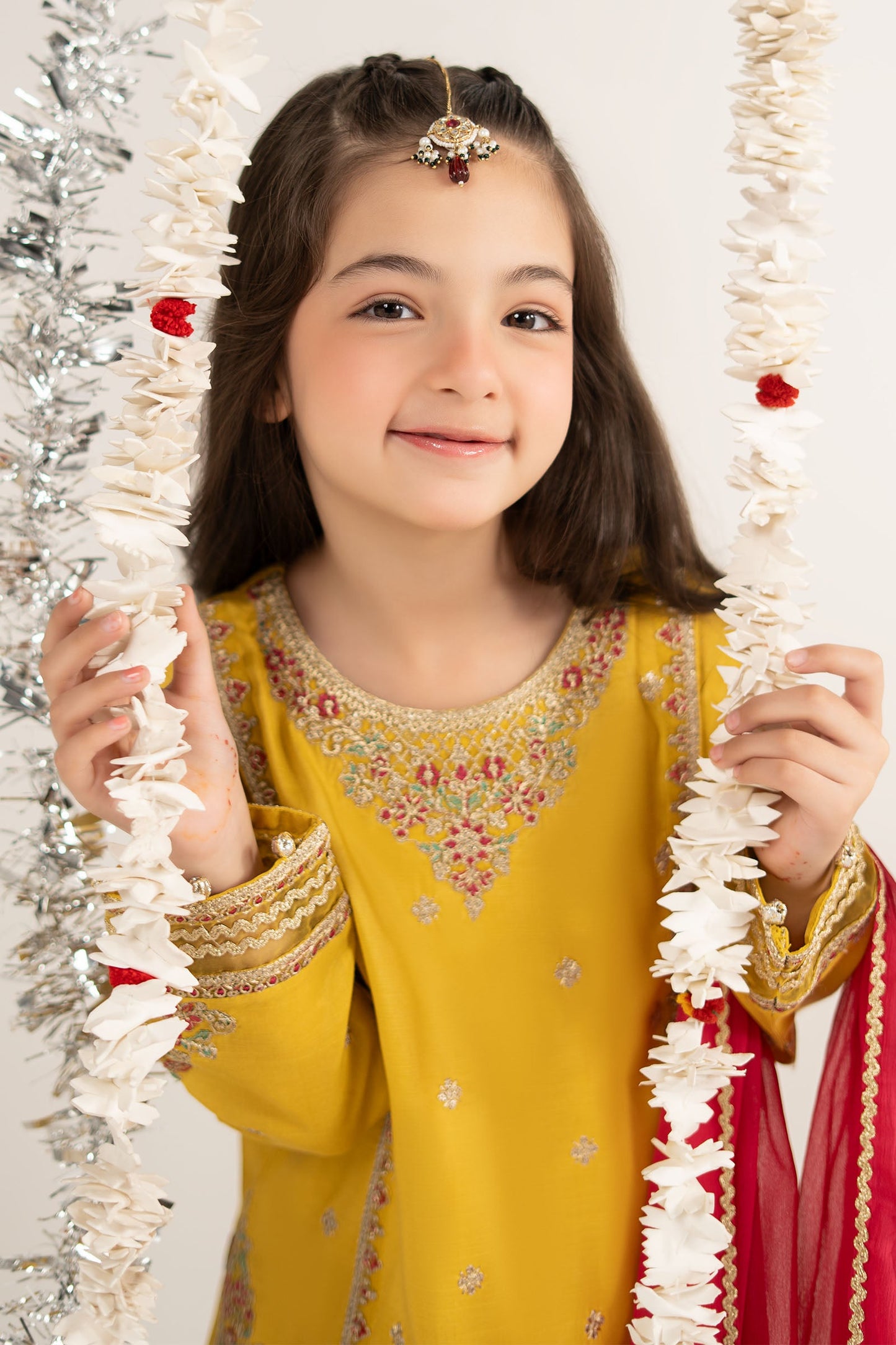 3 Piece Embroidered Raw Silk Suit