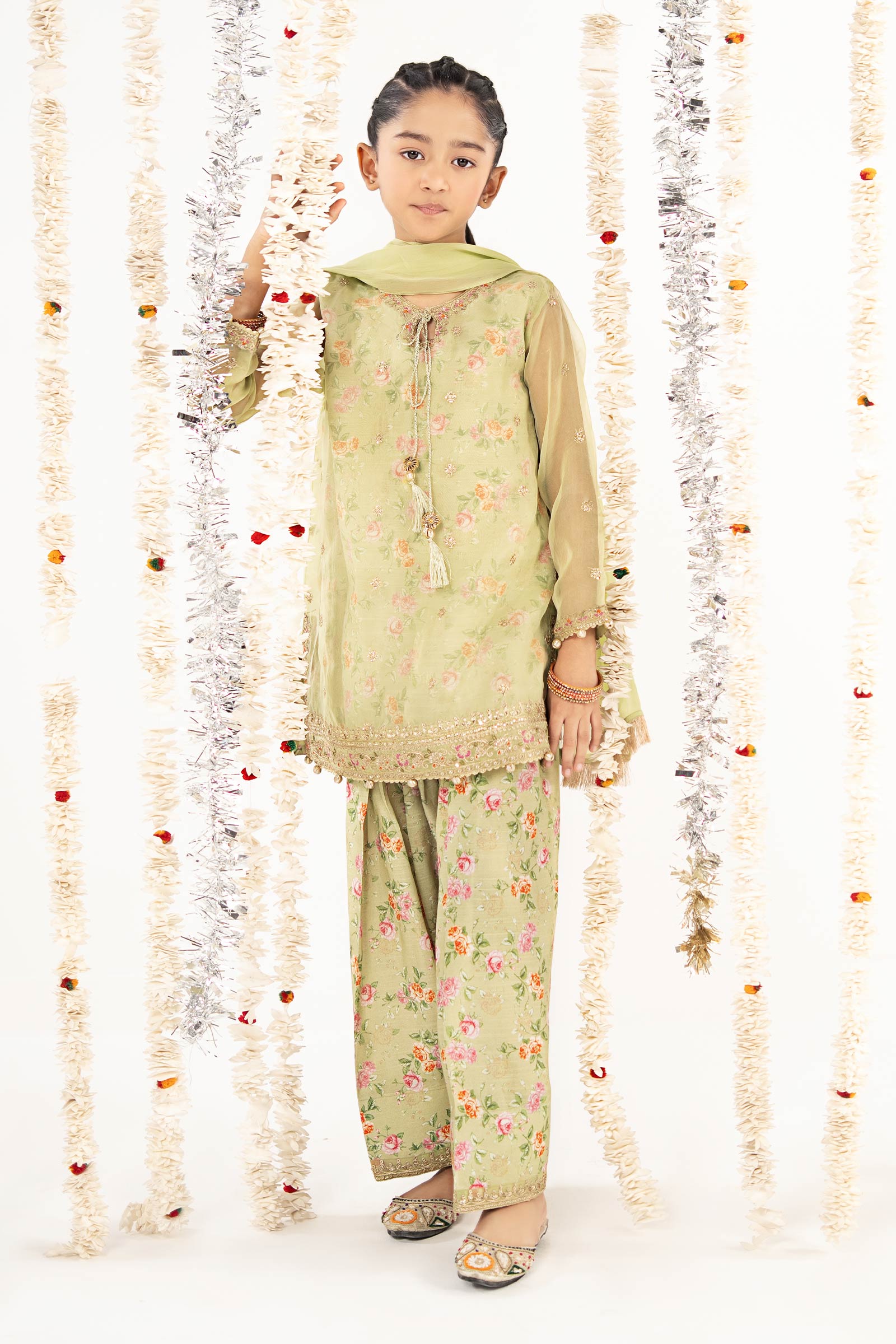 3 Piece Embroidered Organza Suit