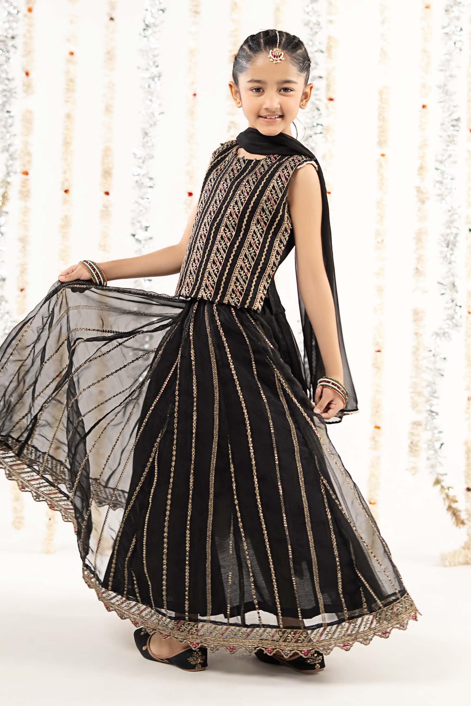 3 Piece Embroidered Organza Suit