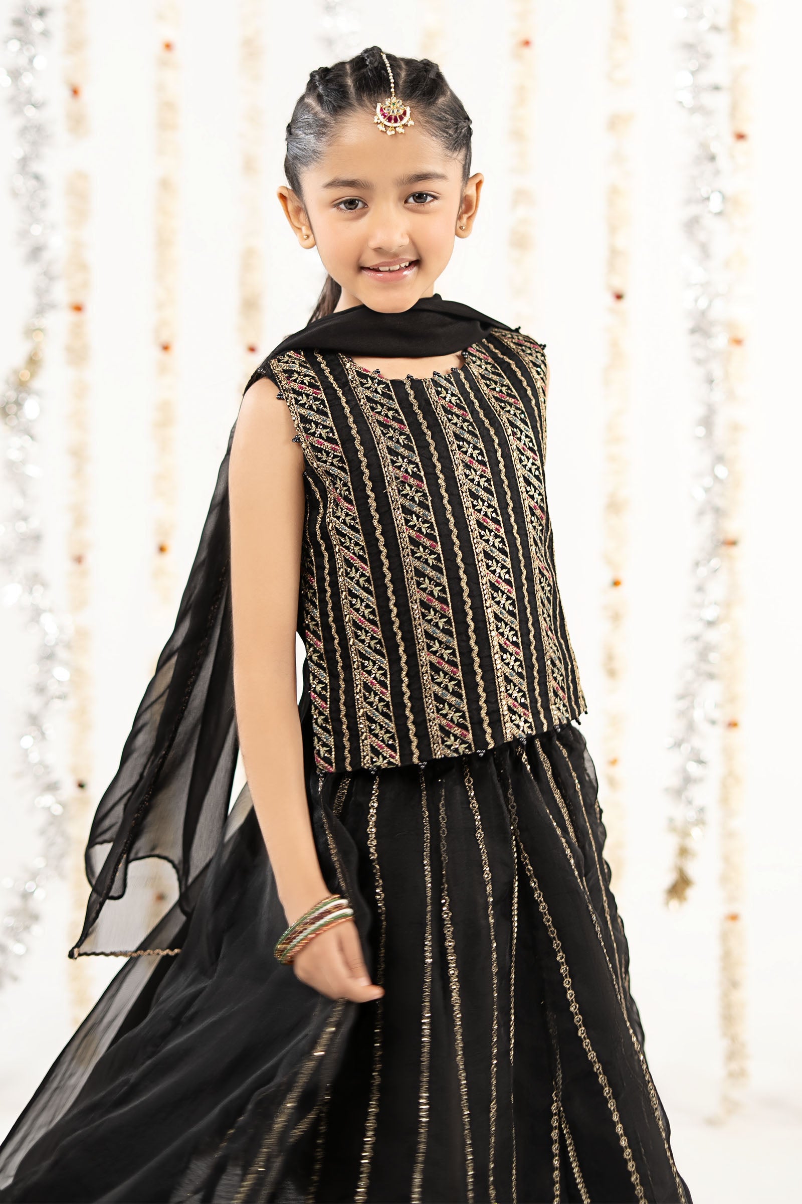 3 Piece Embroidered Organza Suit