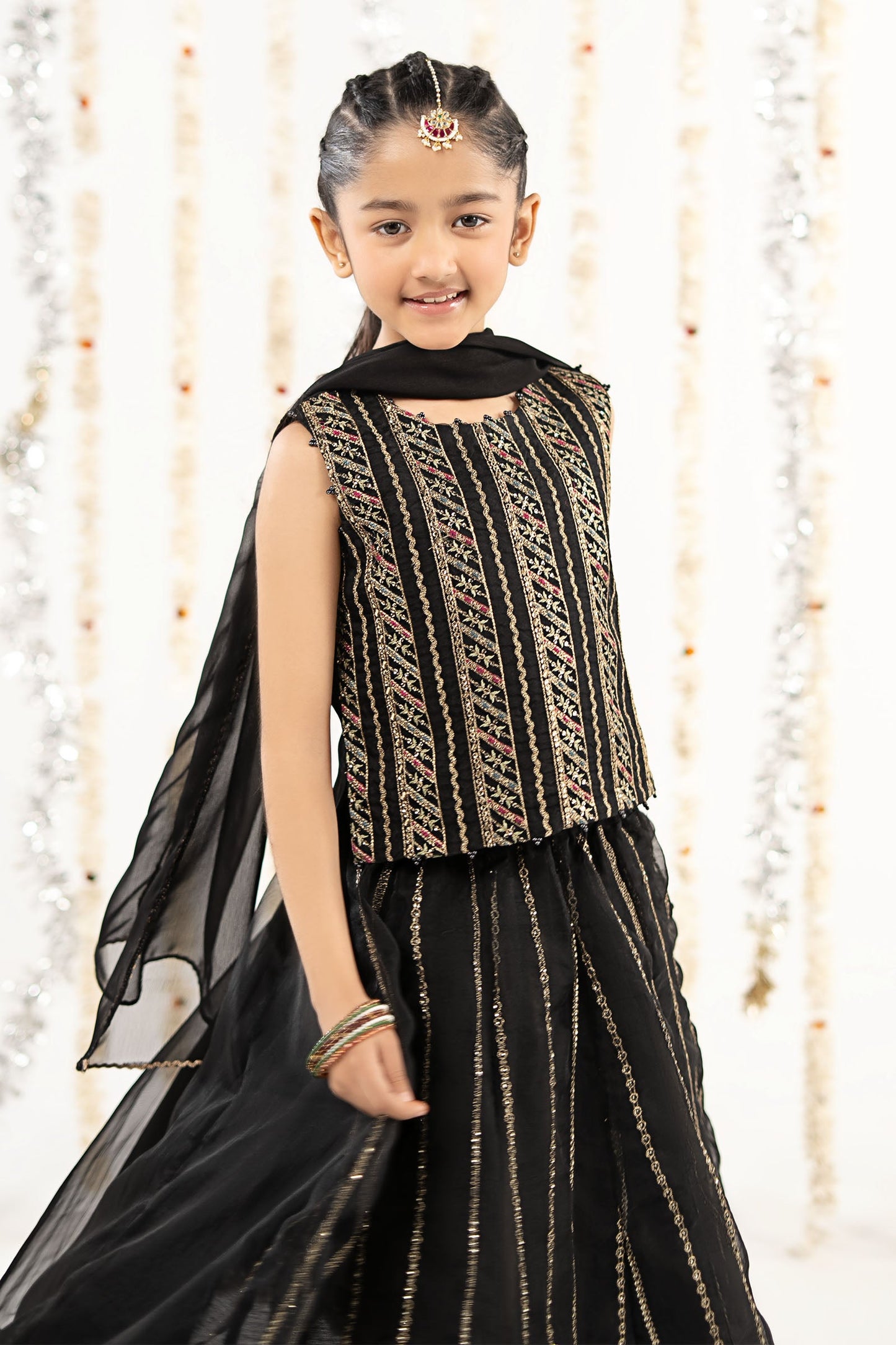 3 Piece Embroidered Organza Suit