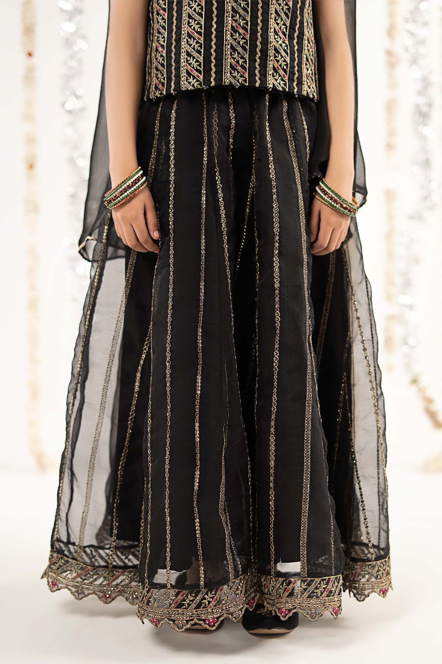 3 Piece Embroidered Organza Suit