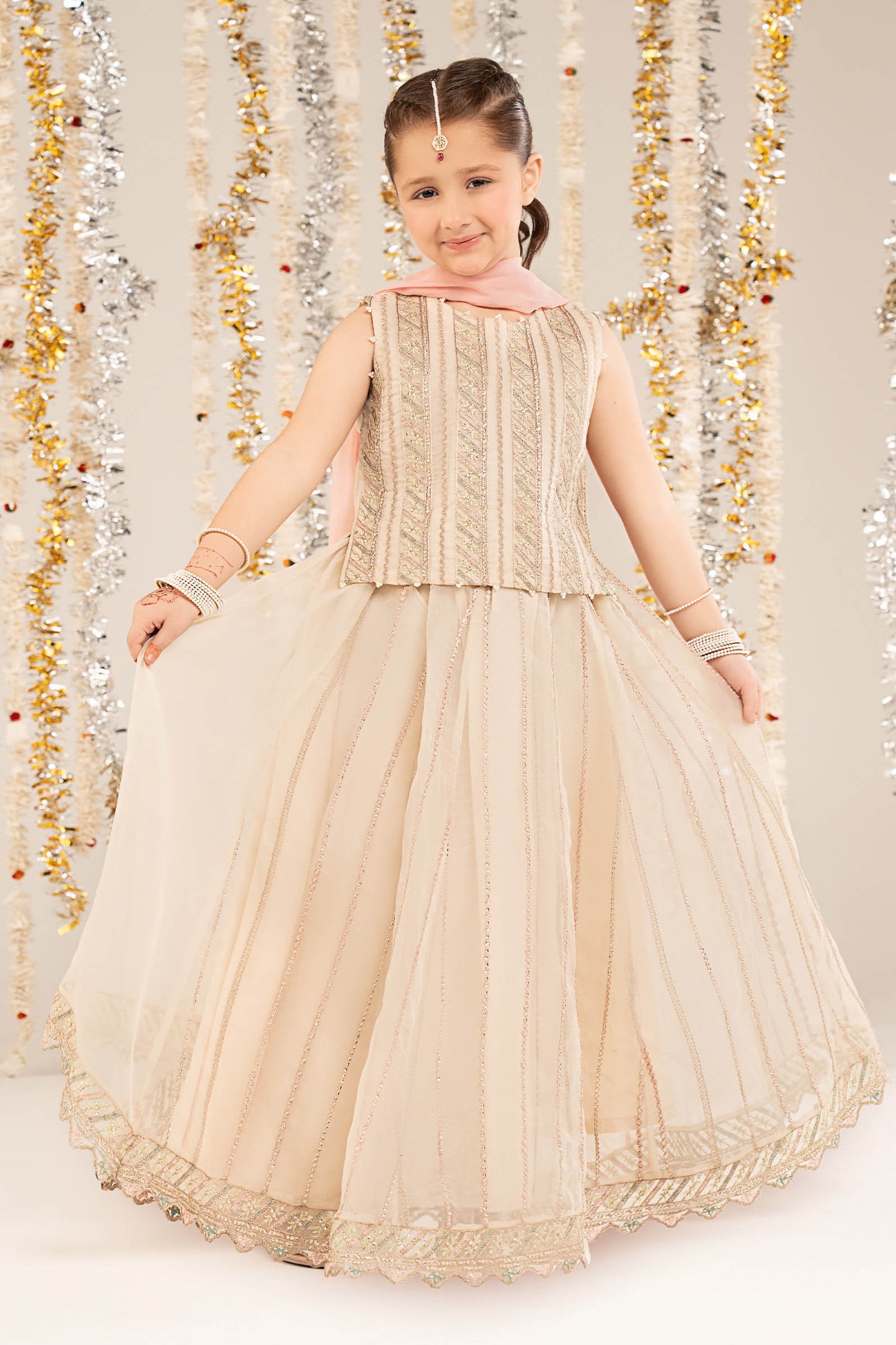 3 Piece Embroidered Organza Suit