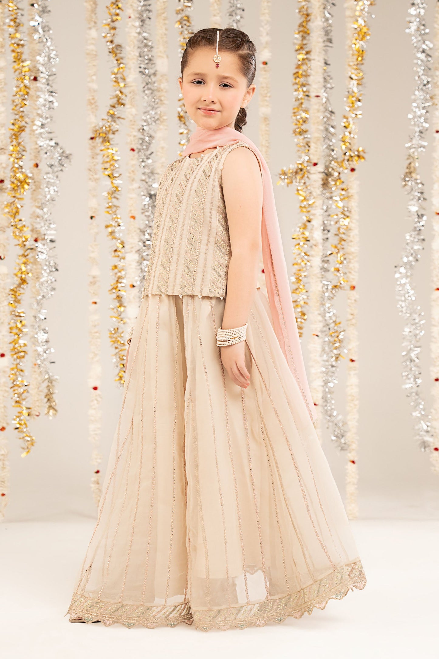 3 Piece Embroidered Organza Suit