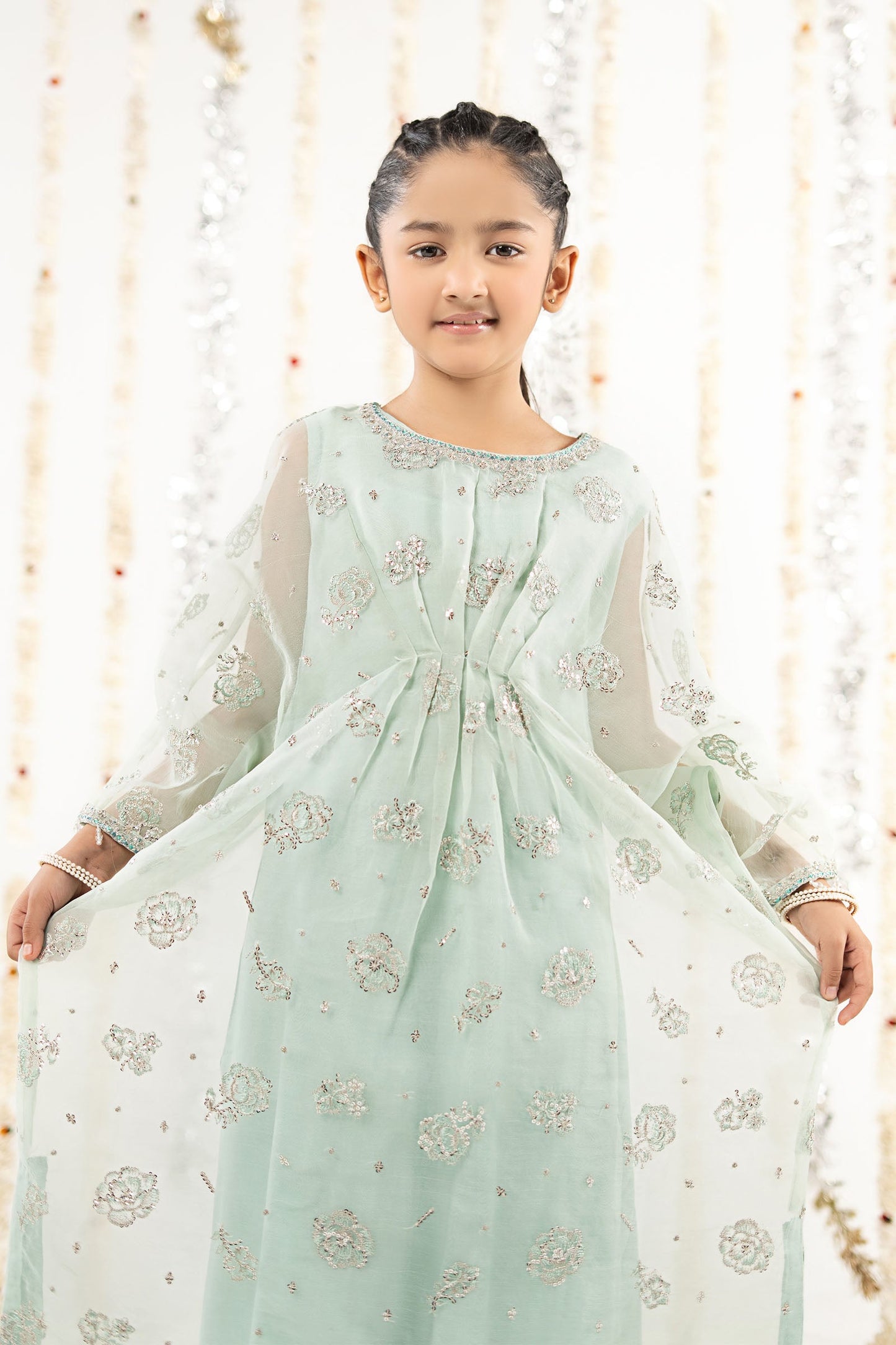 2 Piece Embroidered Organza Suit