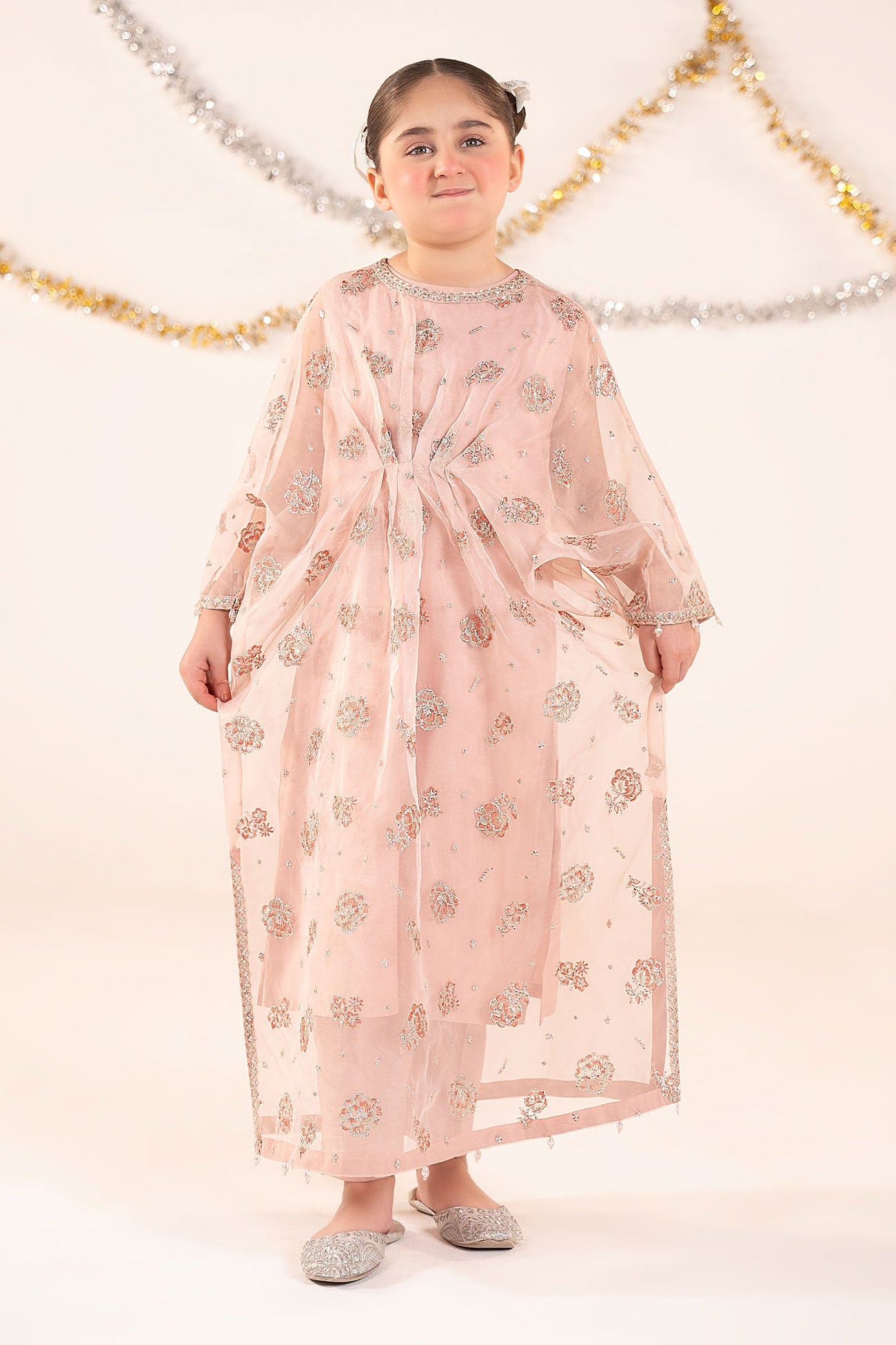 2 Piece Embroidered Organza Suit