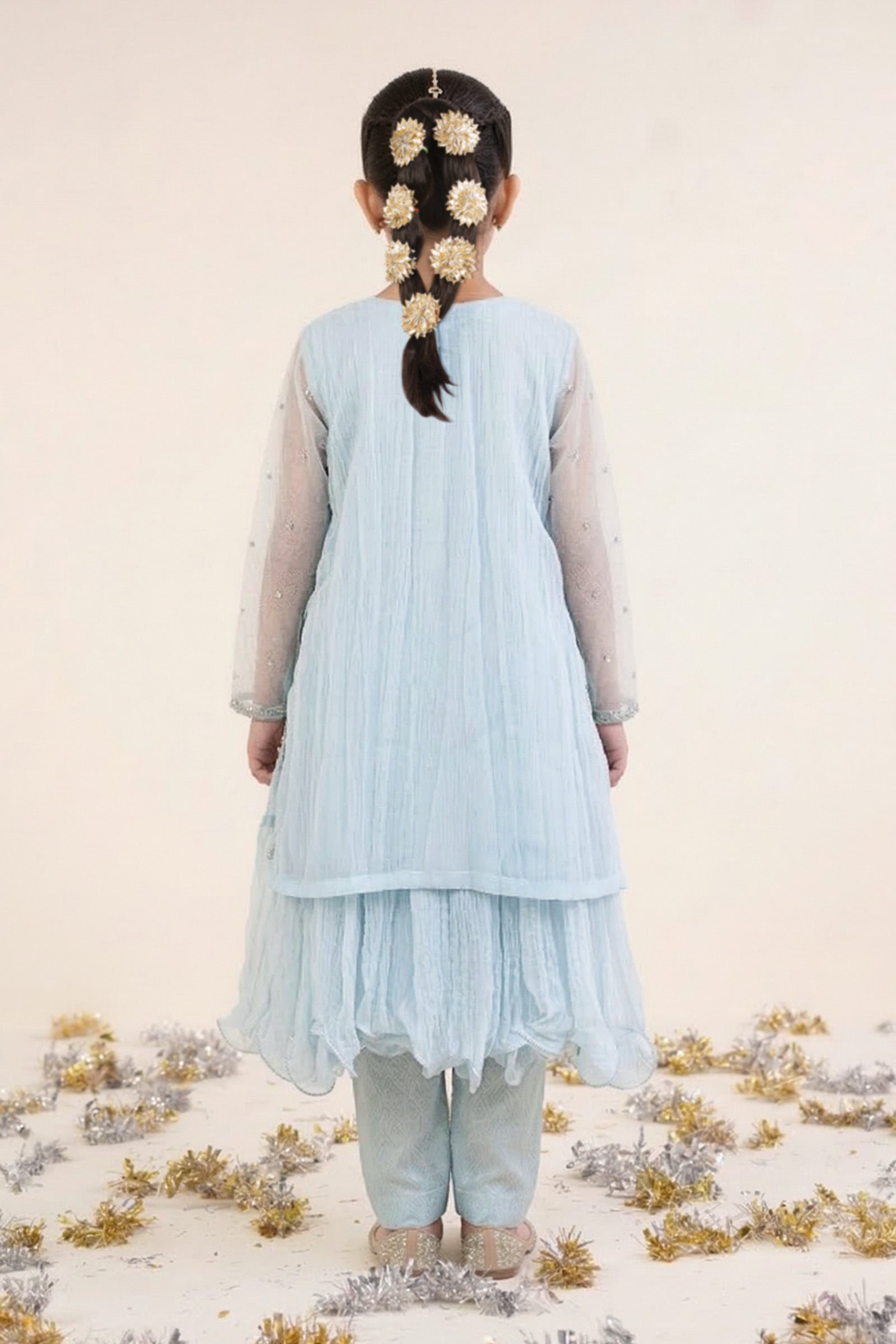 2 Piece Embroidered Organza Suit