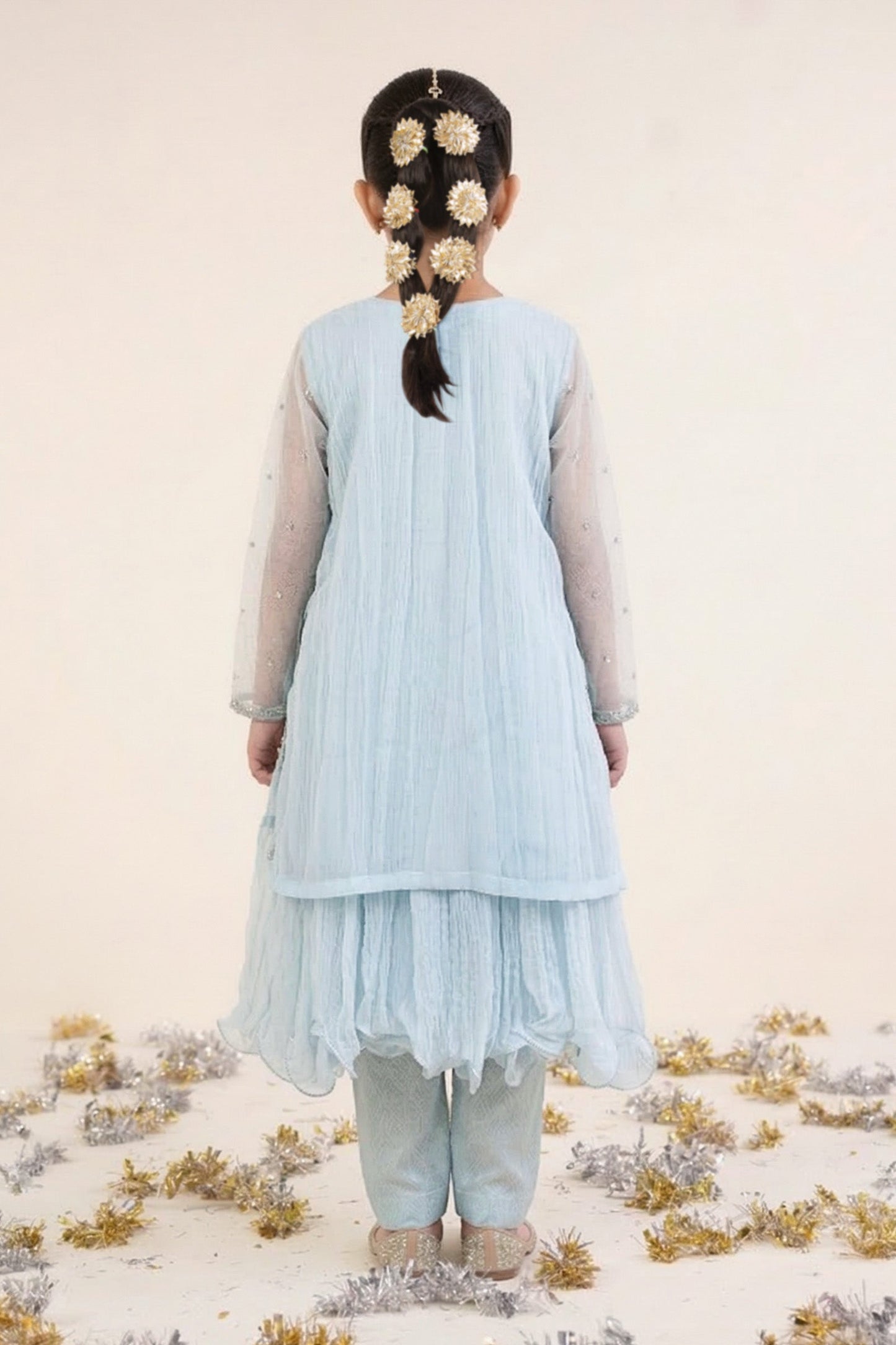 2 Piece Embroidered Organza Suit